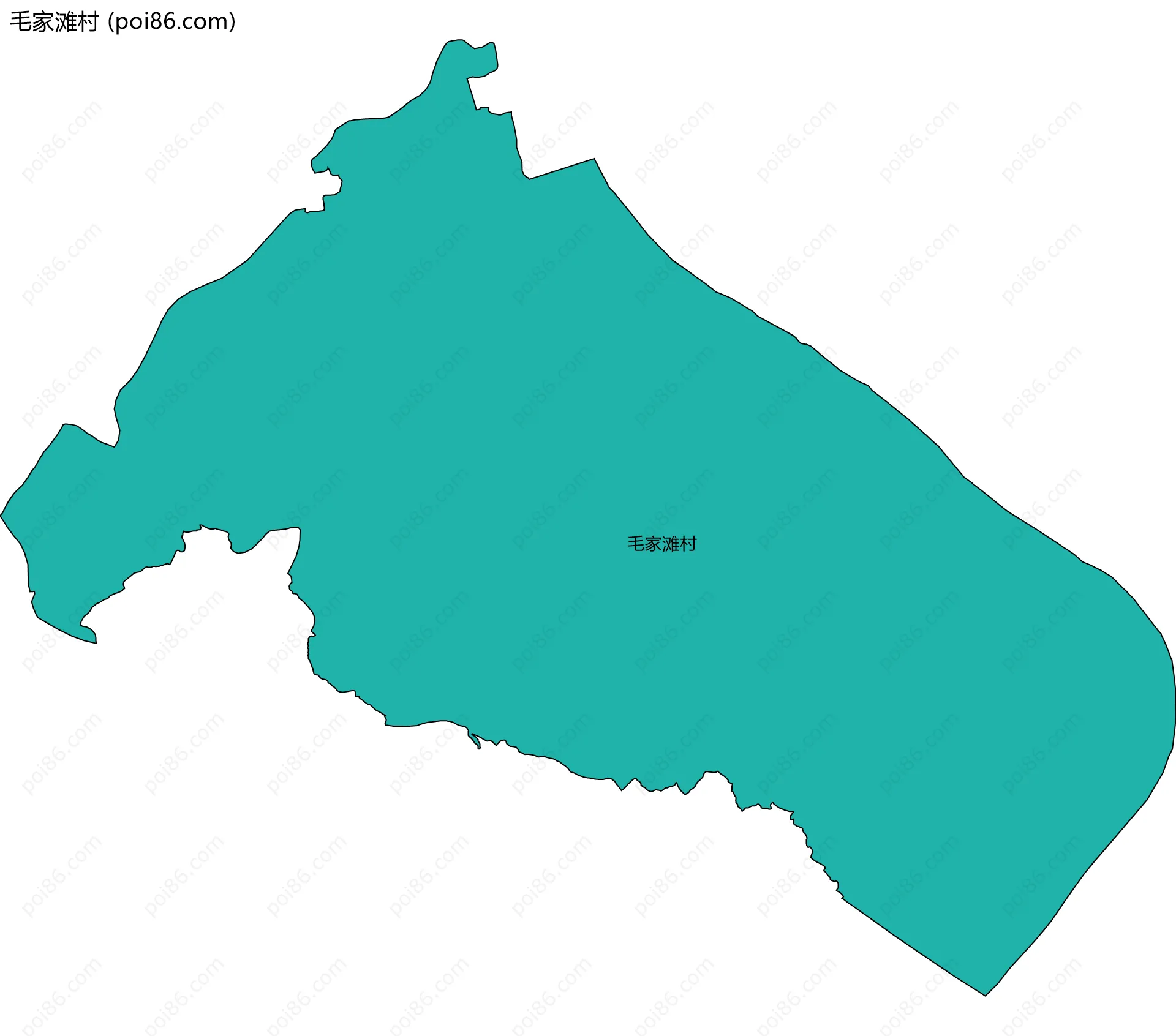 毛家滩村边界地图