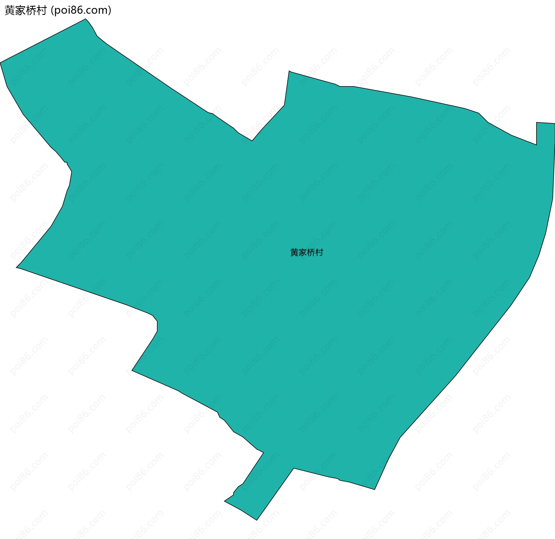 黄家桥村边界地图