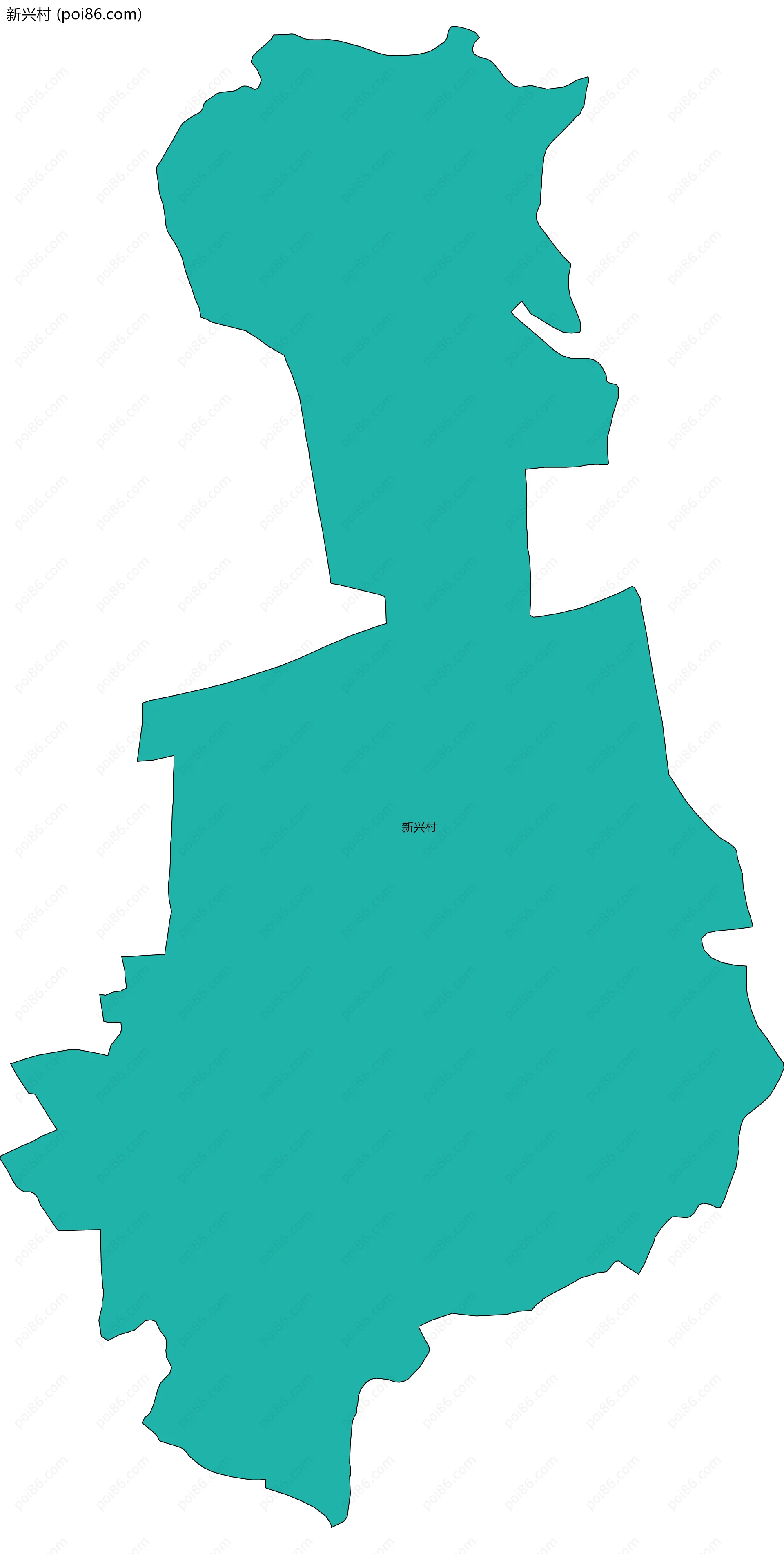 新兴村边界地图