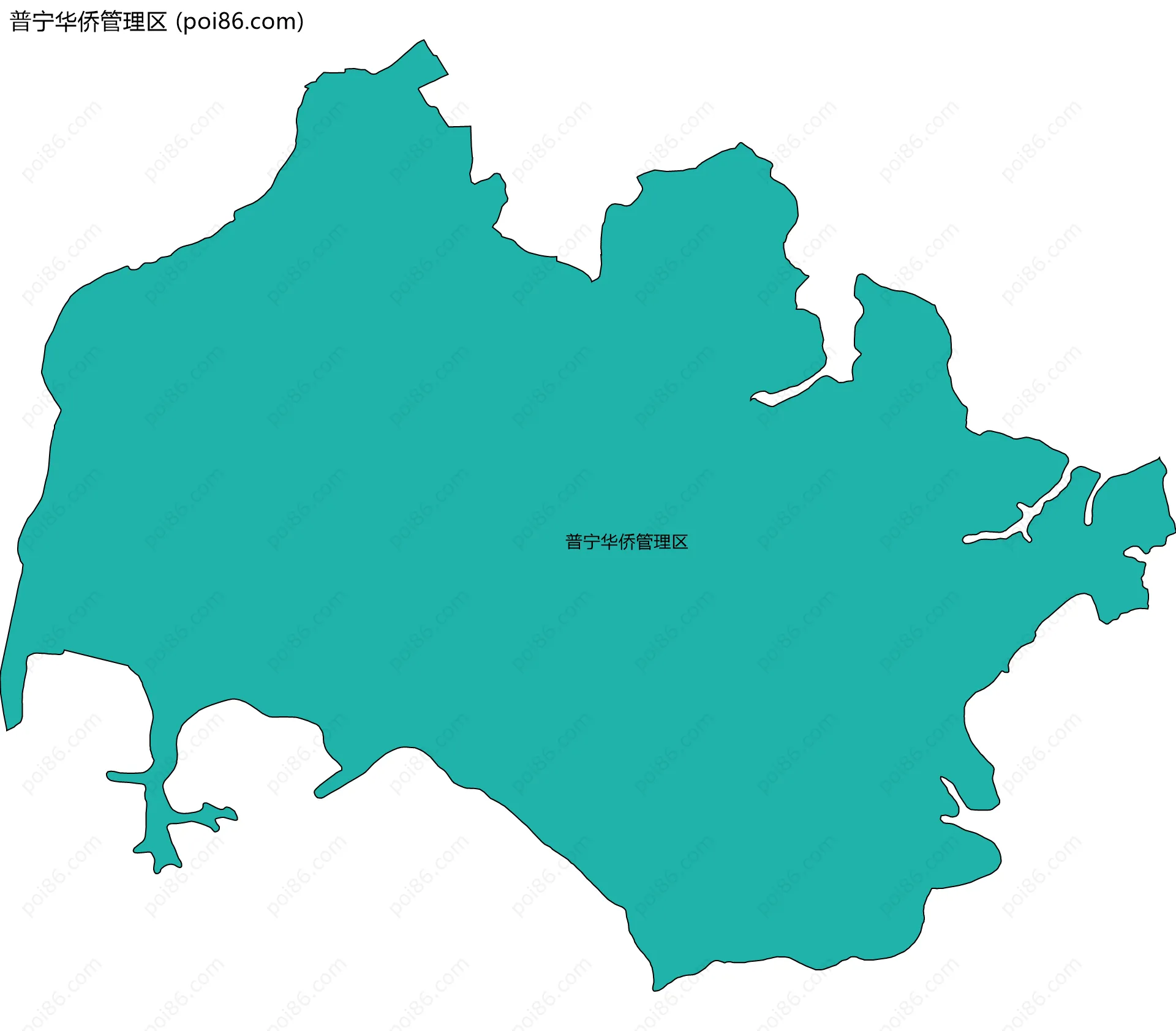 普宁华侨管理区边界地图