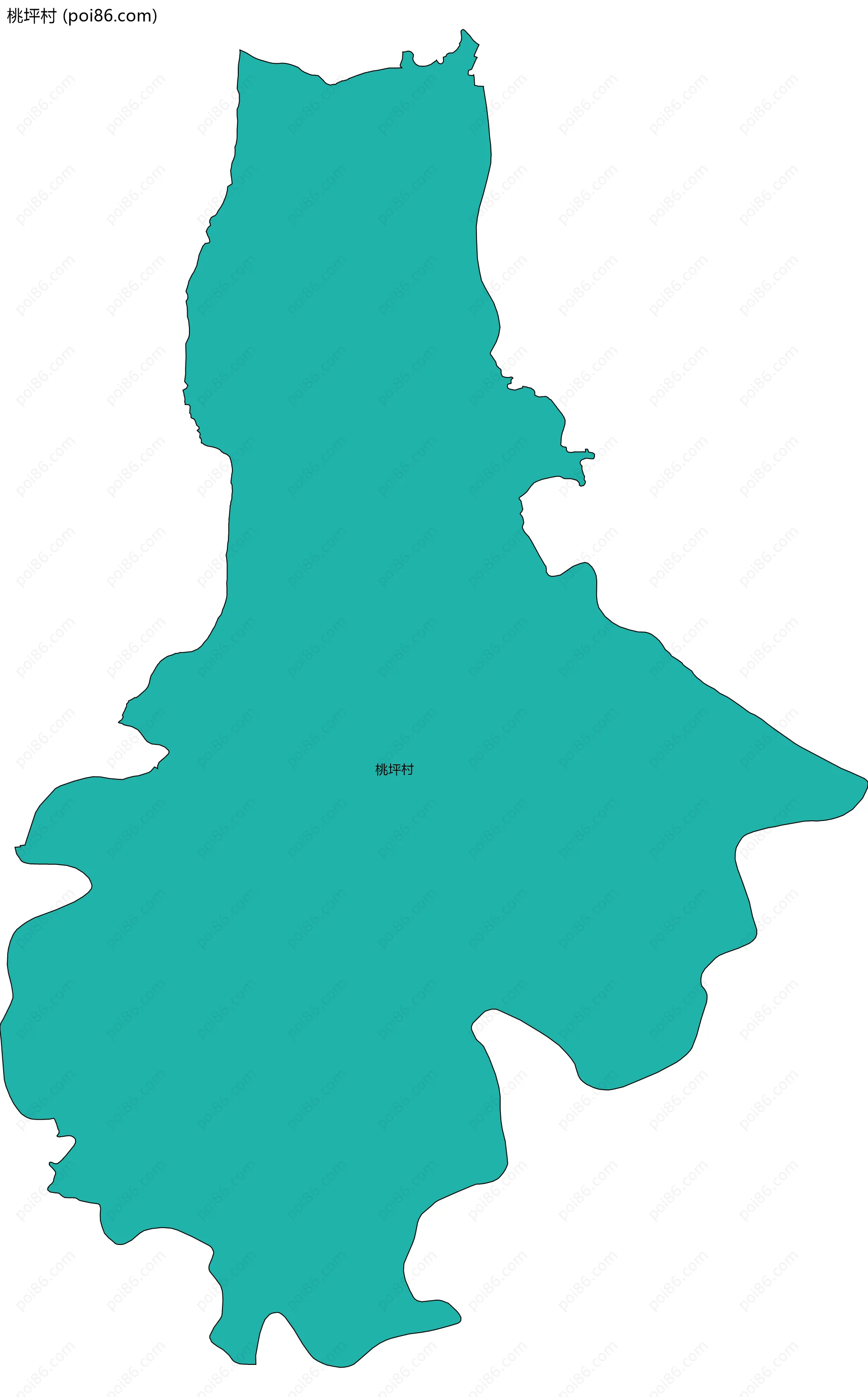 桃坪村边界地图