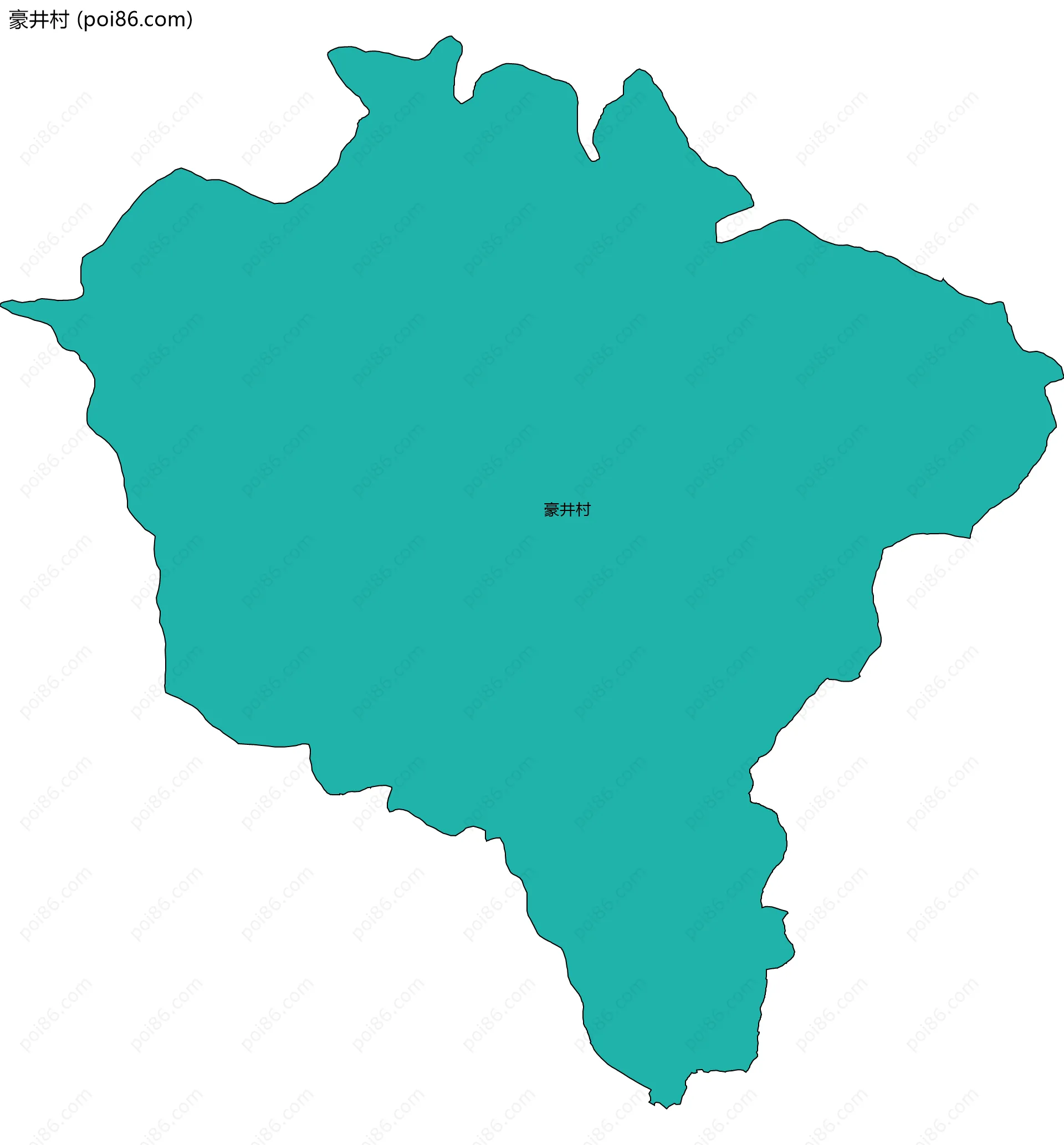 豪井村边界地图