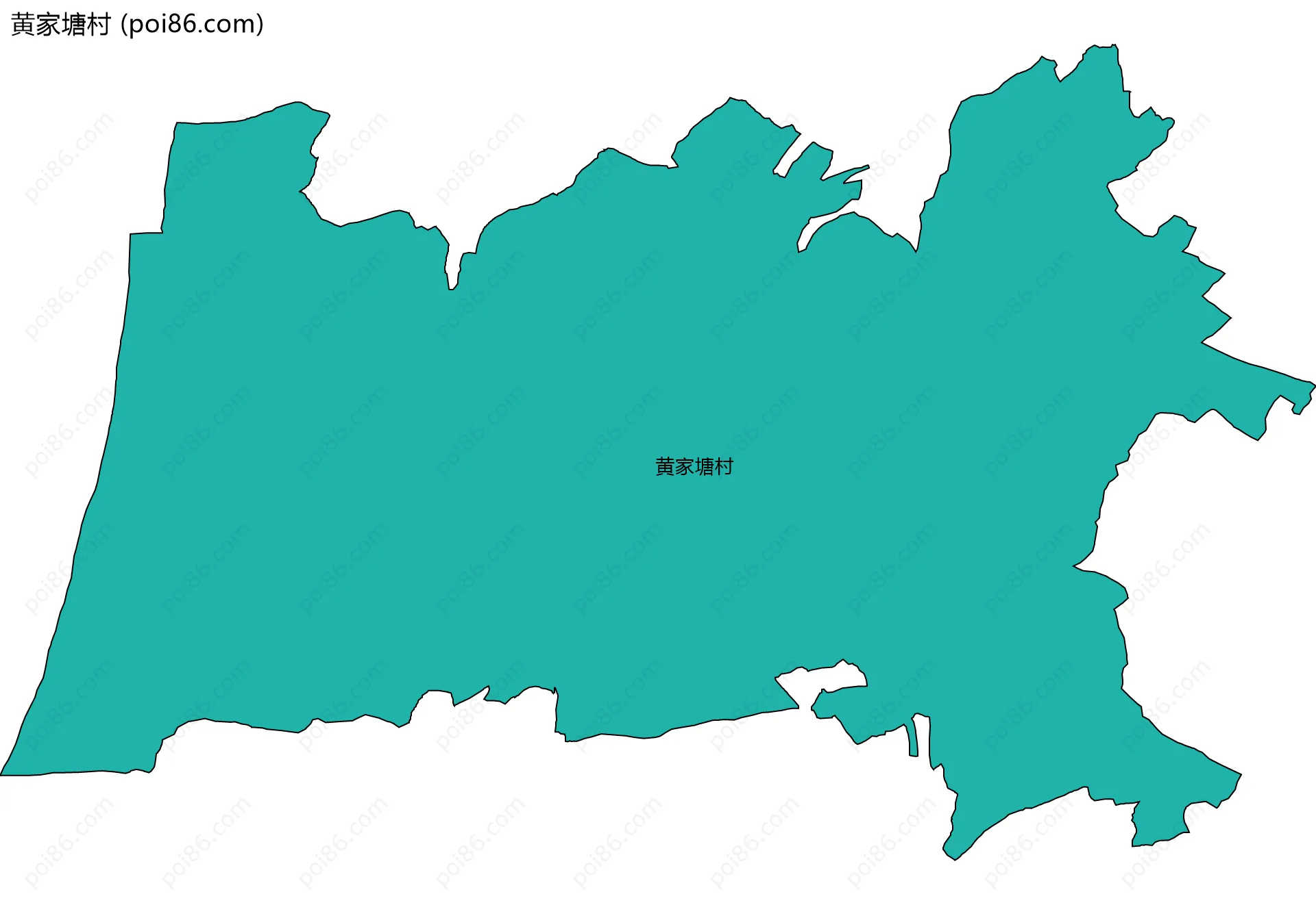 黄家塘村边界地图