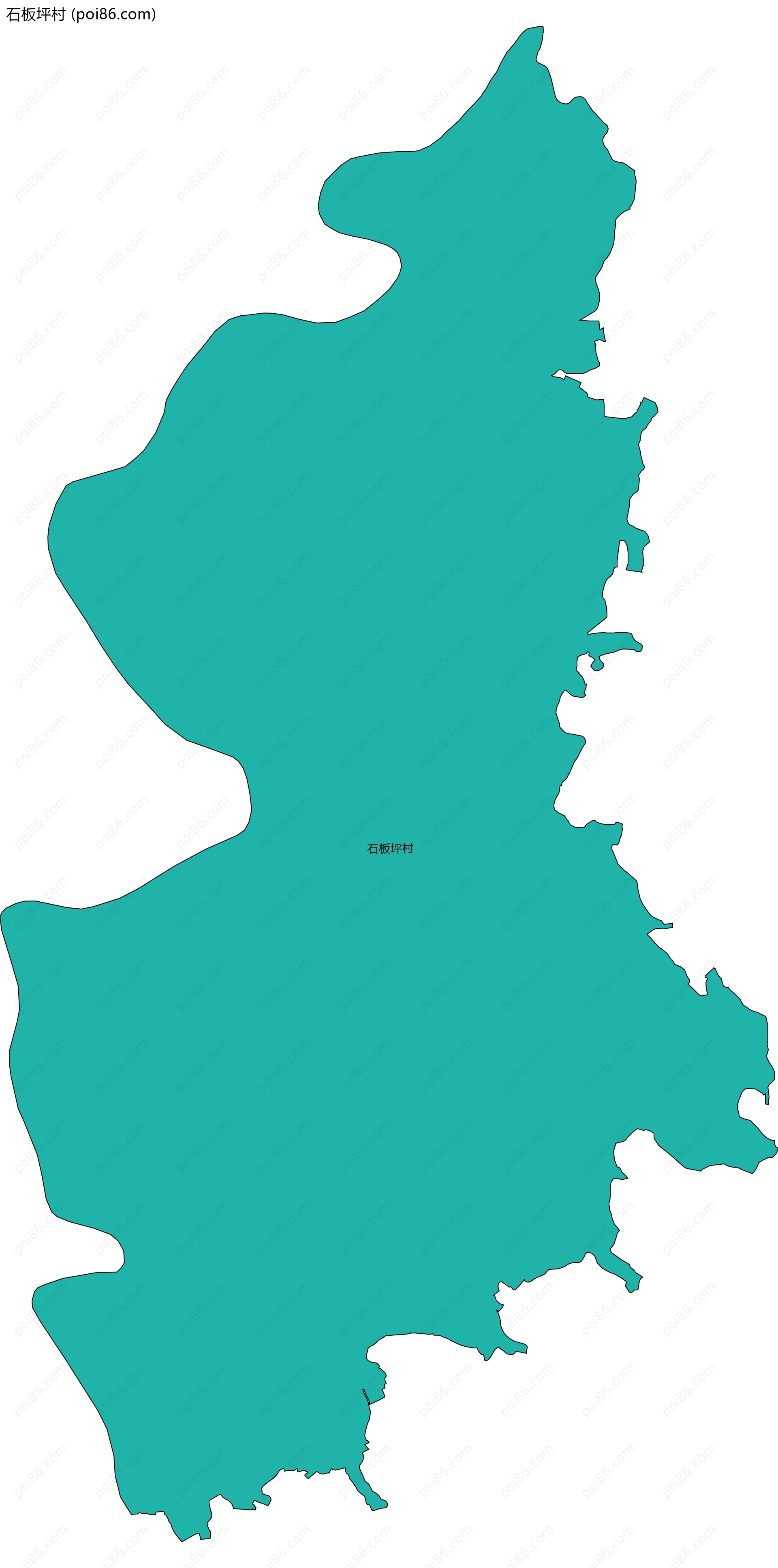 石板坪村边界地图