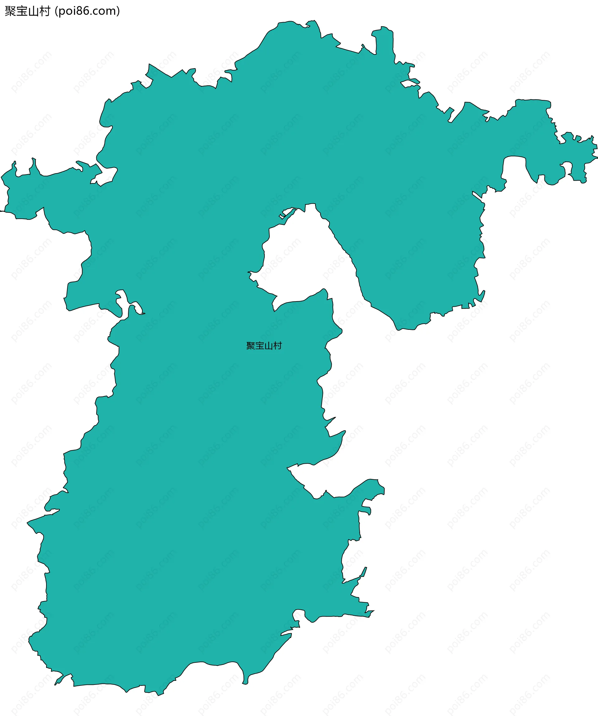 聚宝山村边界地图