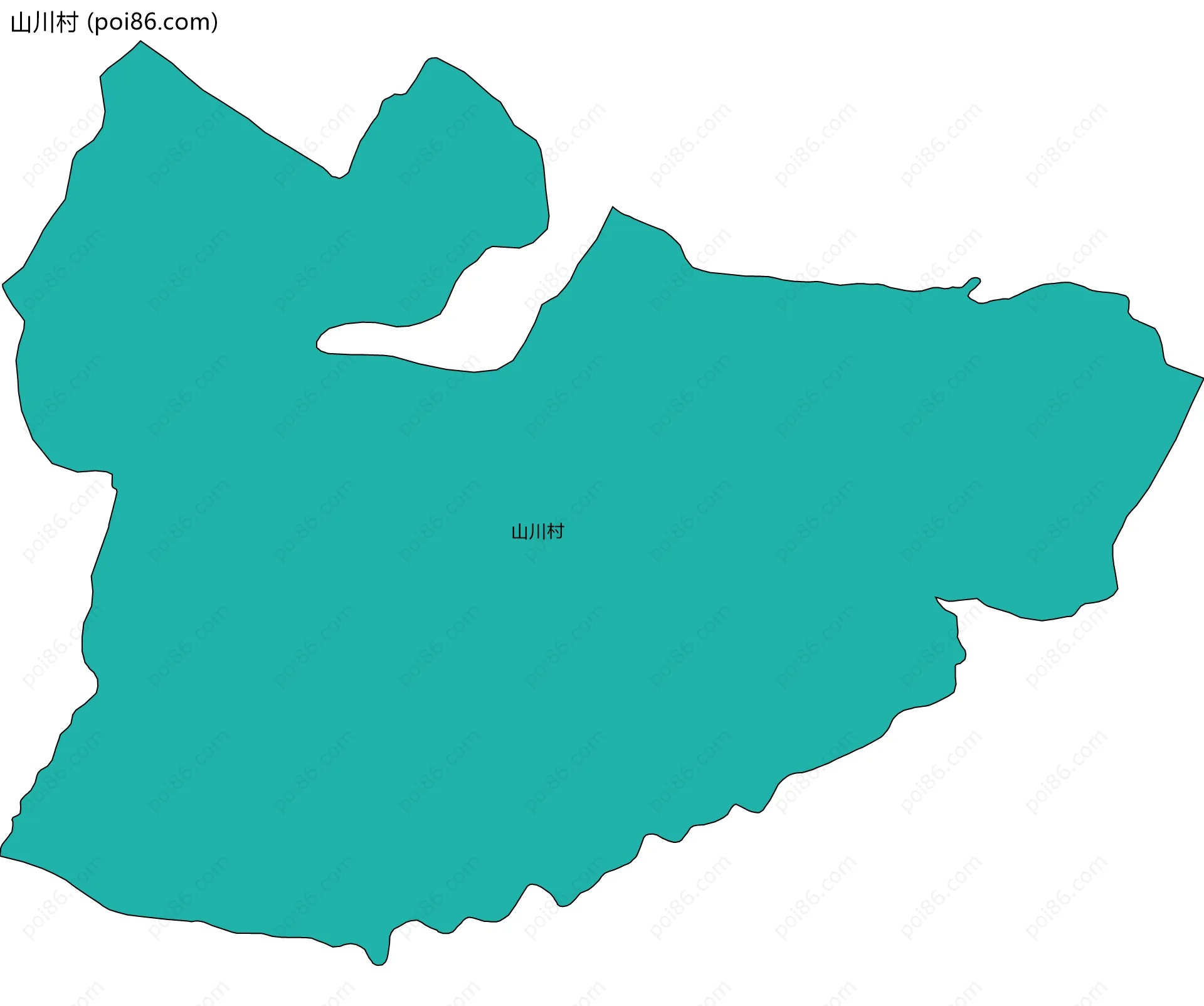 山川村边界地图