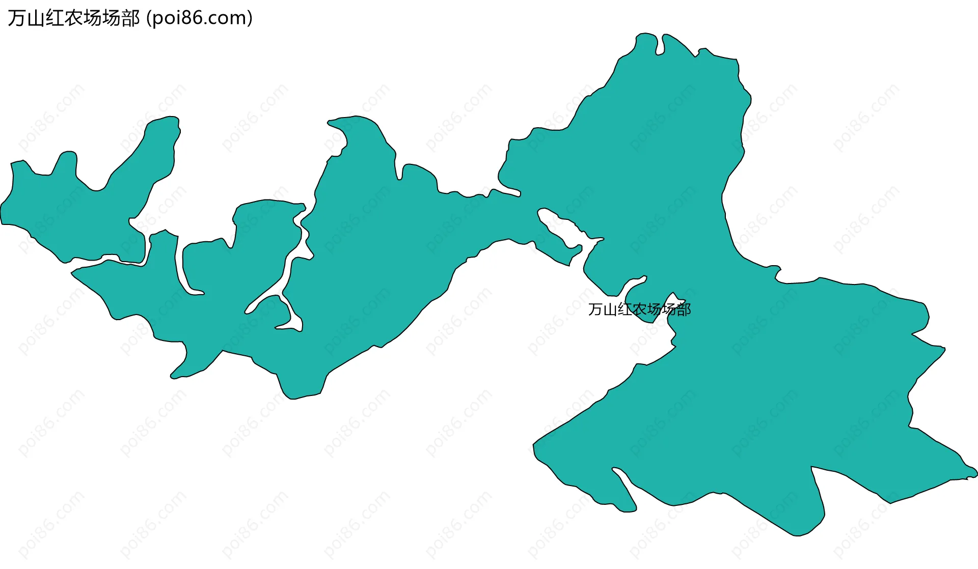 万山红农场场部边界地图