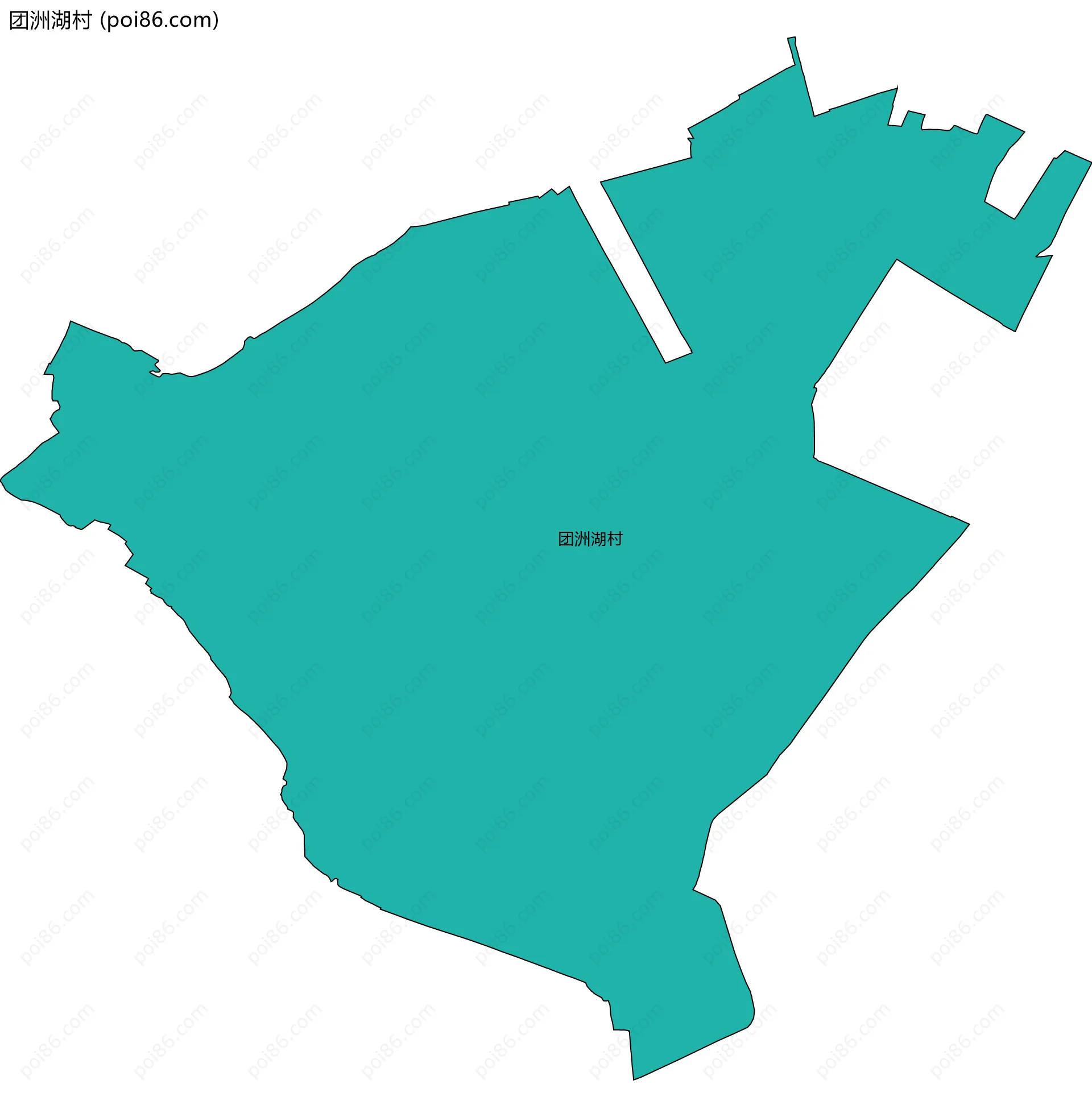 团洲湖村边界地图
