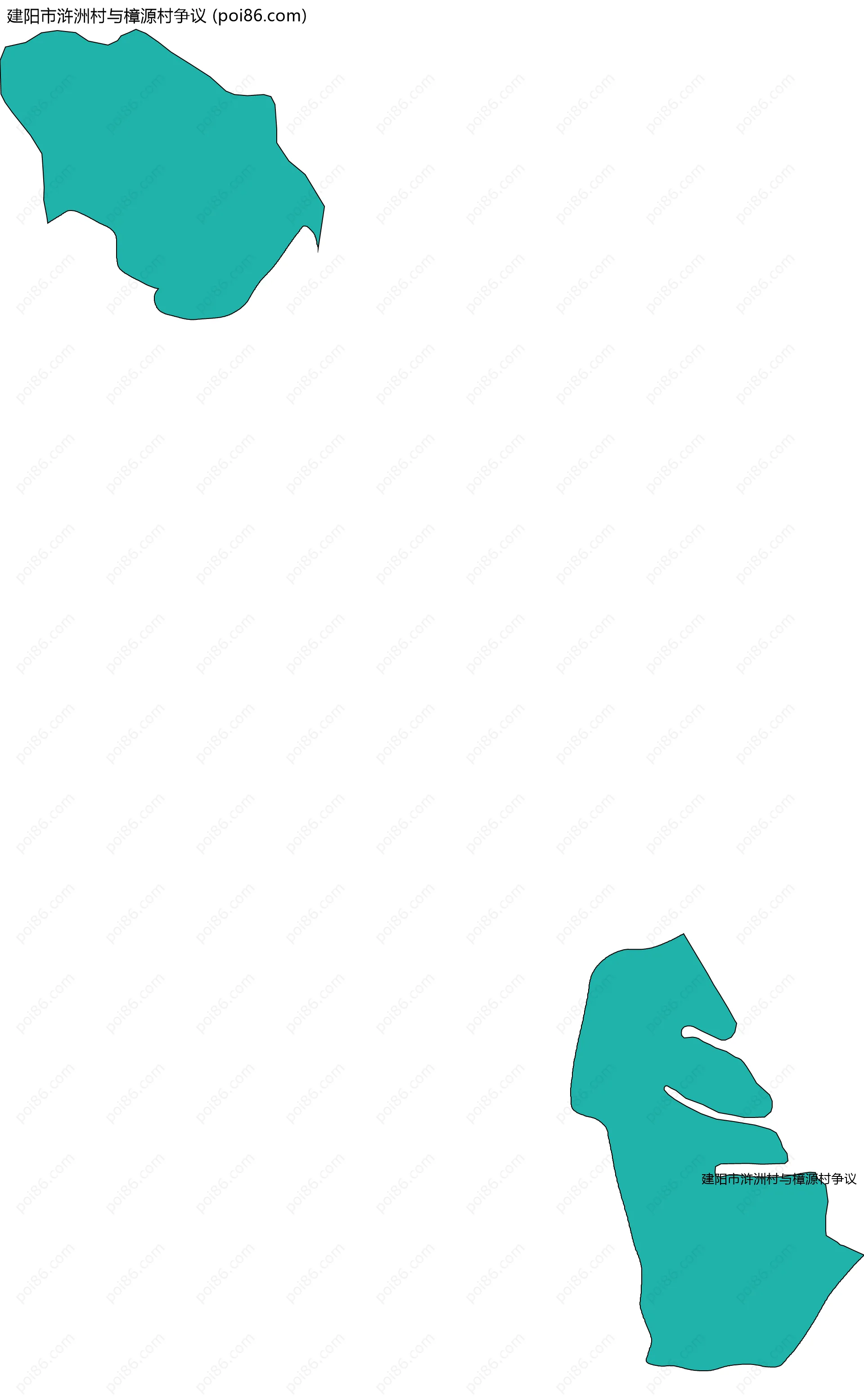 建阳市浒洲村与樟源村争议边界地图