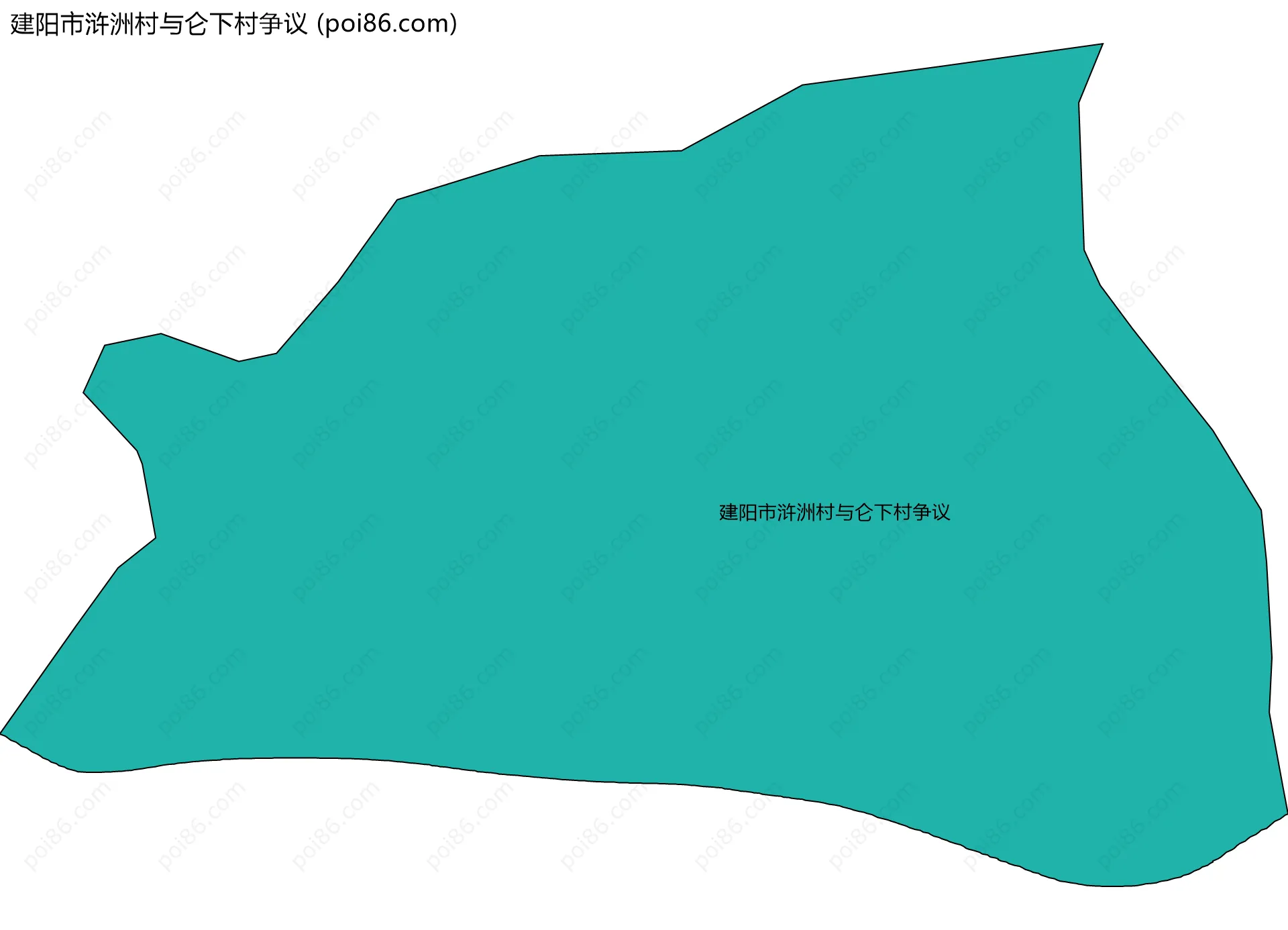建阳市浒洲村与仑下村争议边界地图