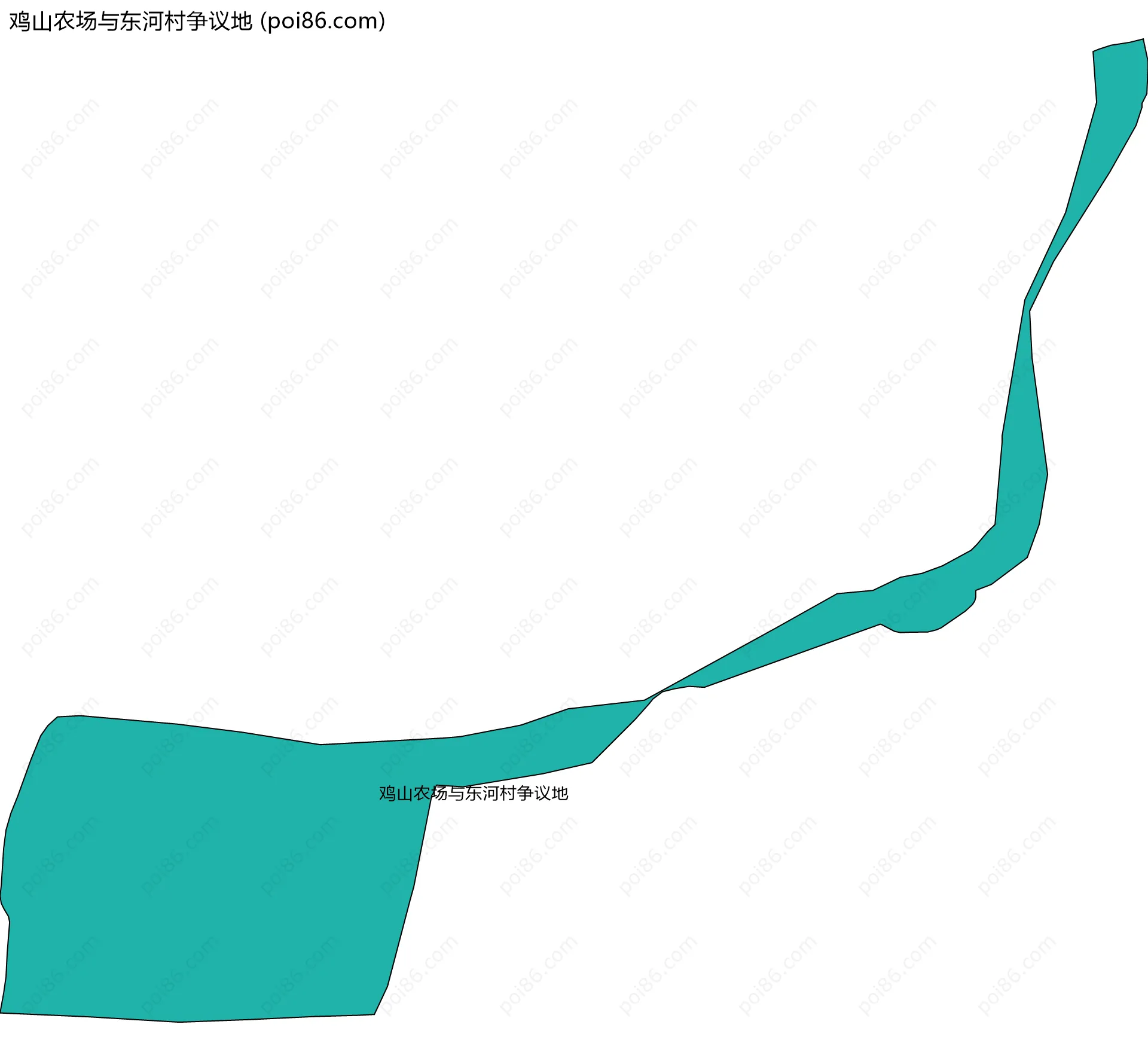 鸡山农场与东河村争议地边界地图