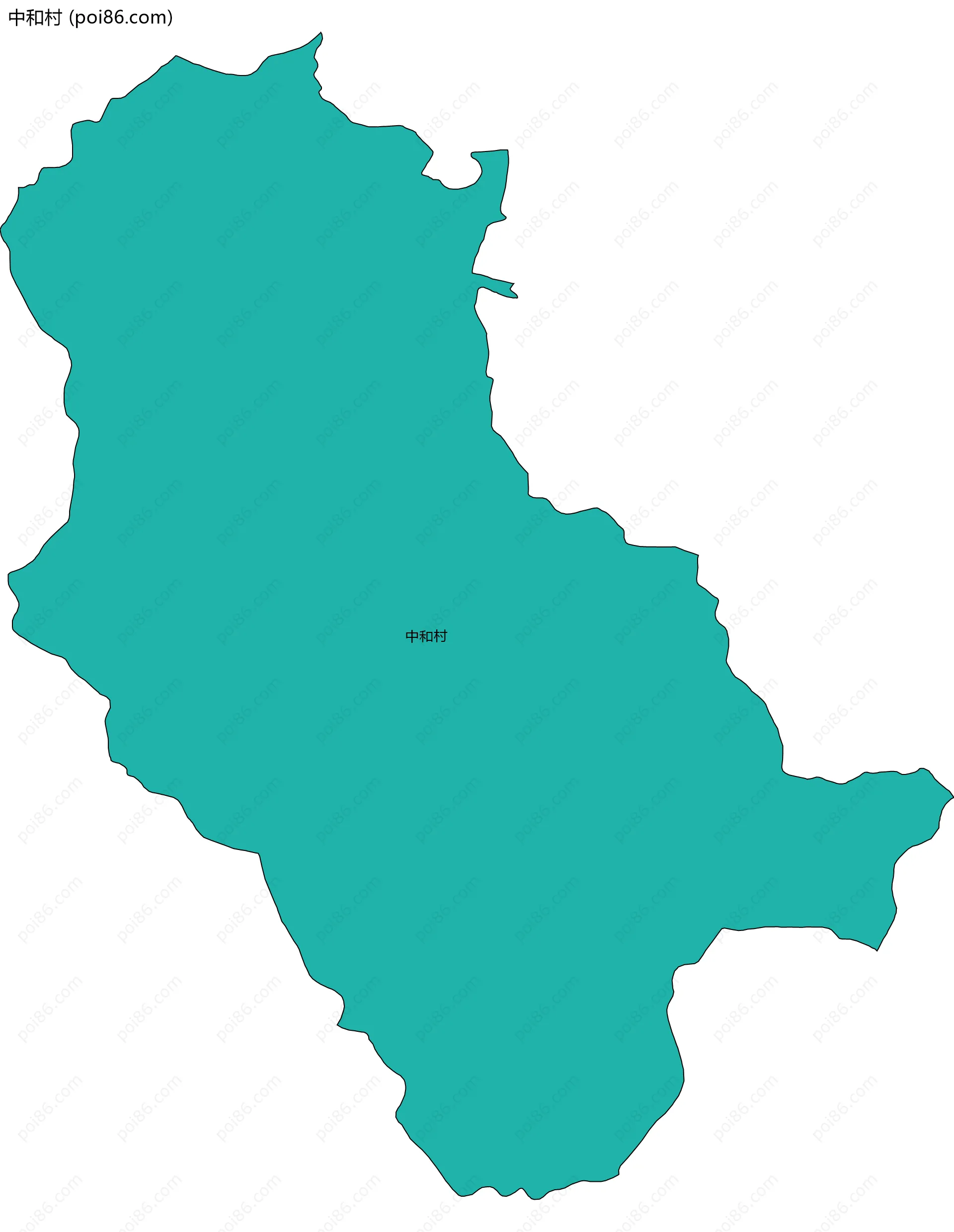 中和村边界地图