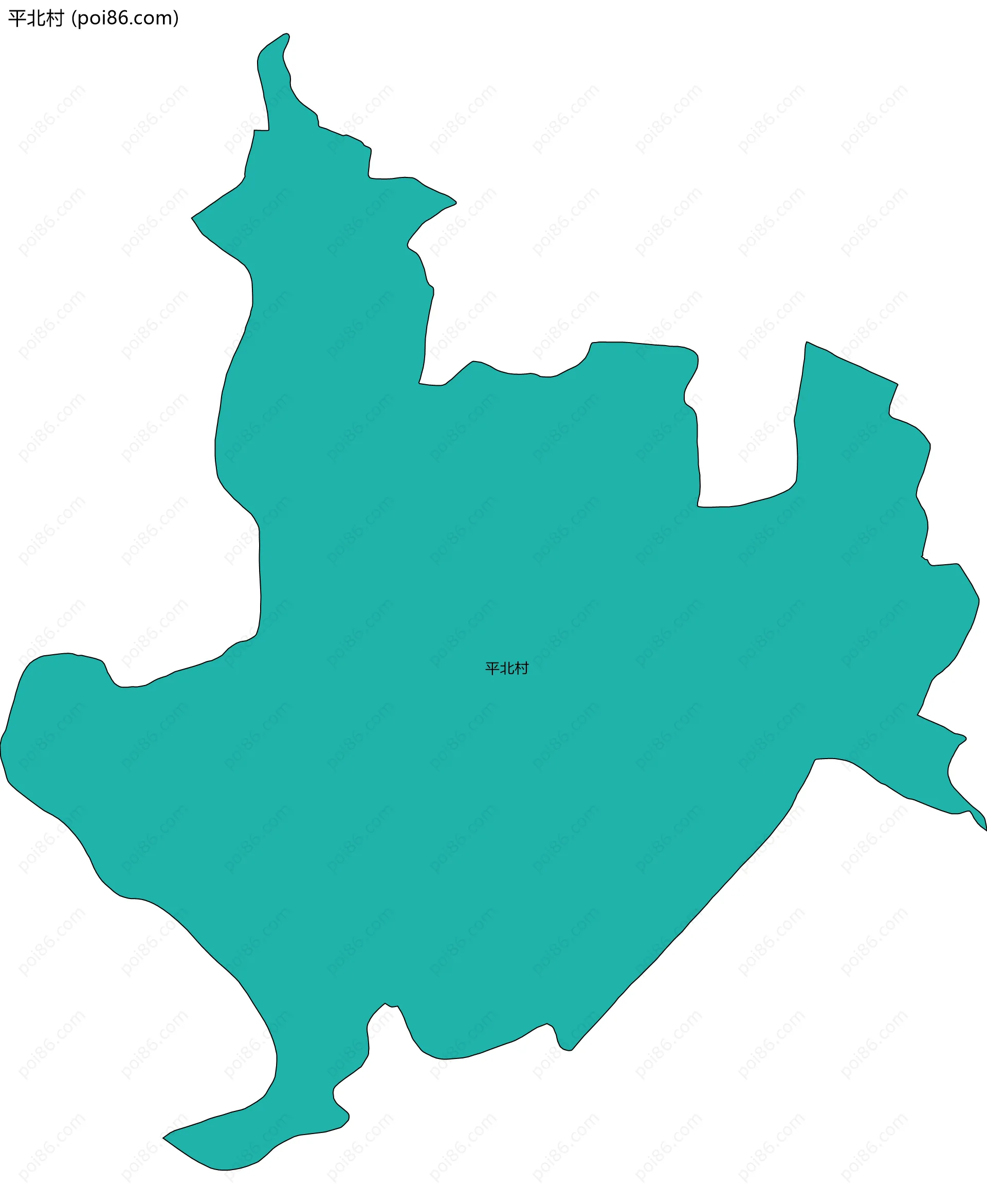 平北村边界地图