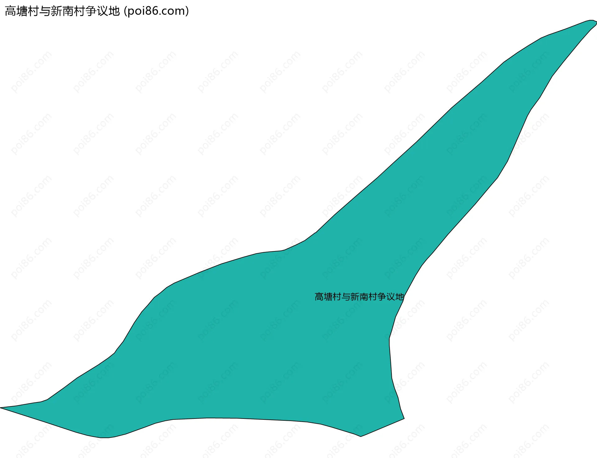 高塘村与新南村争议地边界地图