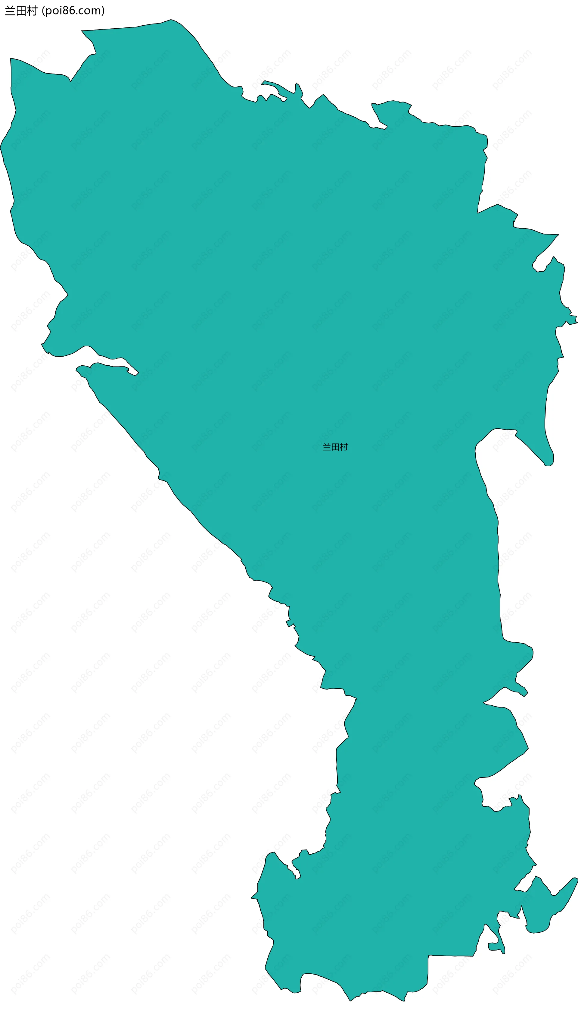 兰田村边界地图