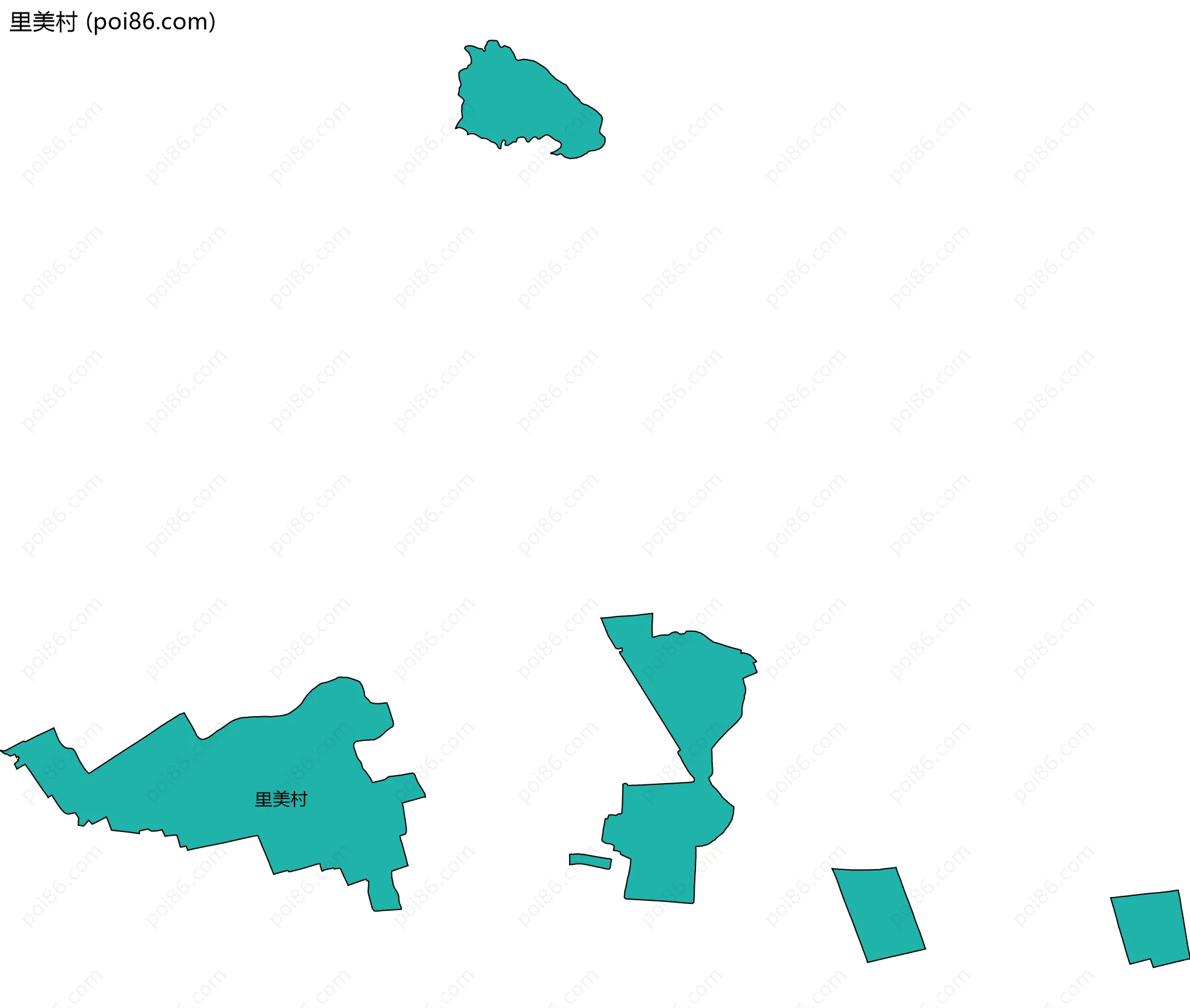 里美村边界地图