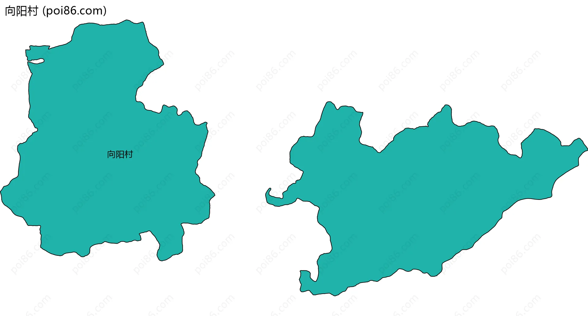 向阳村边界地图