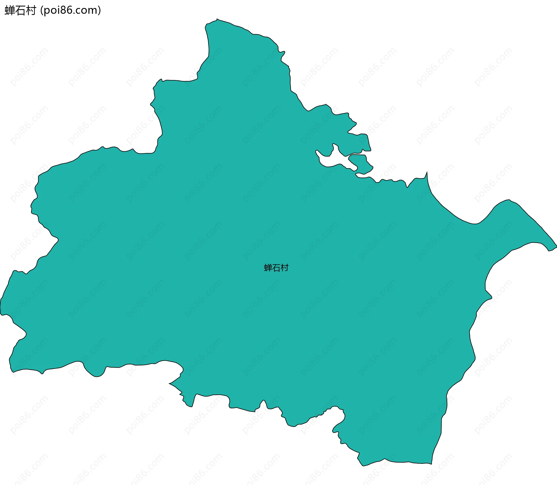 蝉石村边界地图