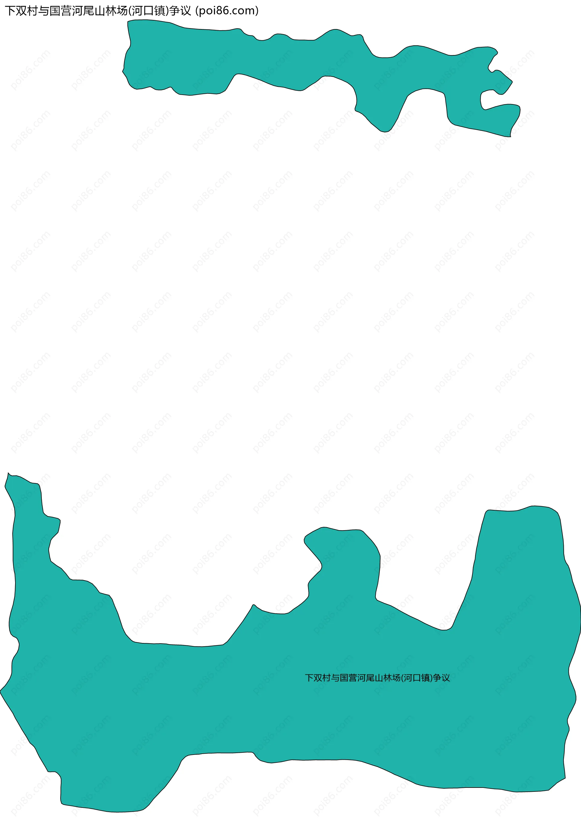 下双村与国营河尾山林场(河口镇)争议边界地图