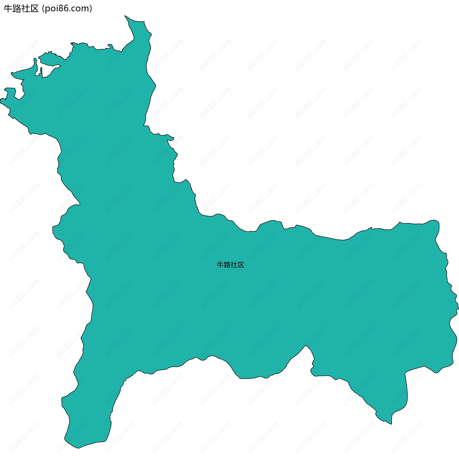 牛路社区边界地图