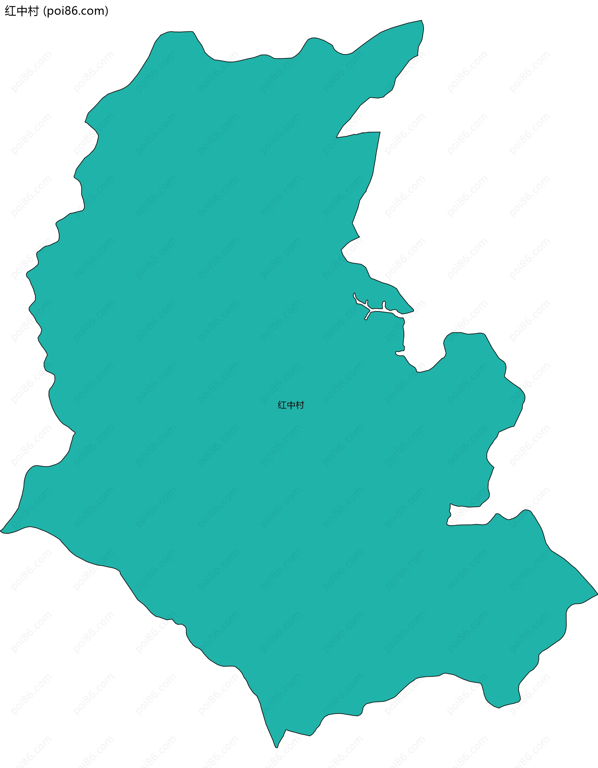 红中村边界地图