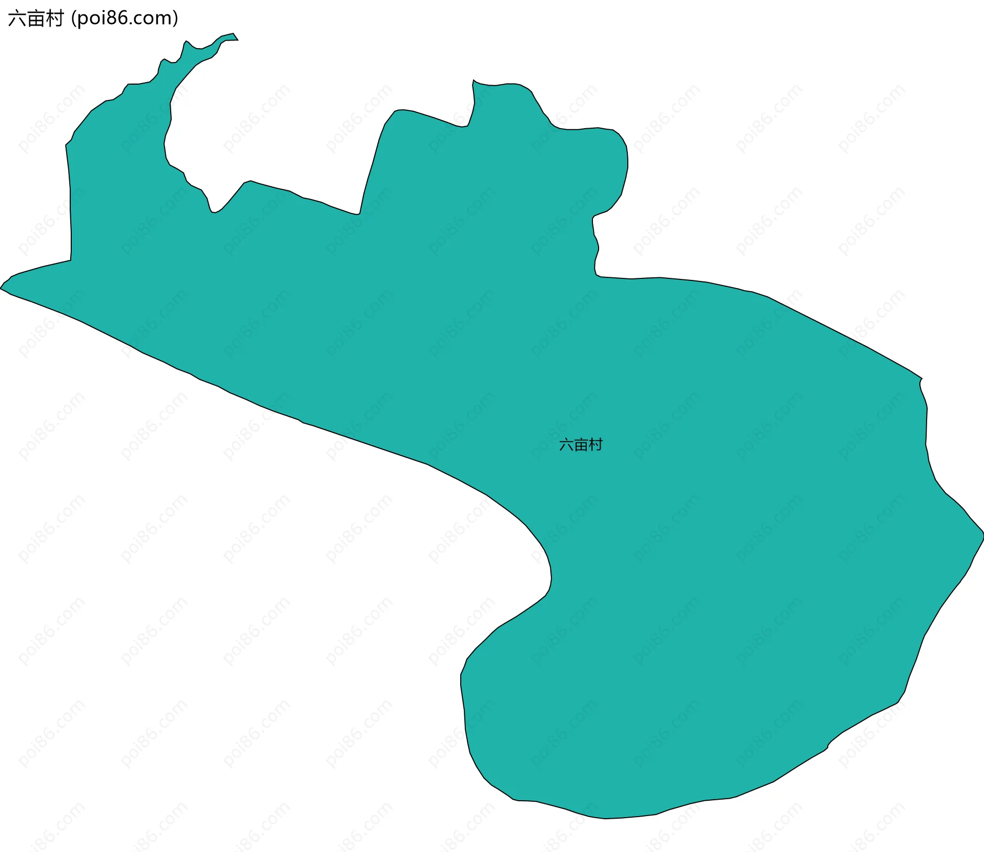 六亩村边界地图