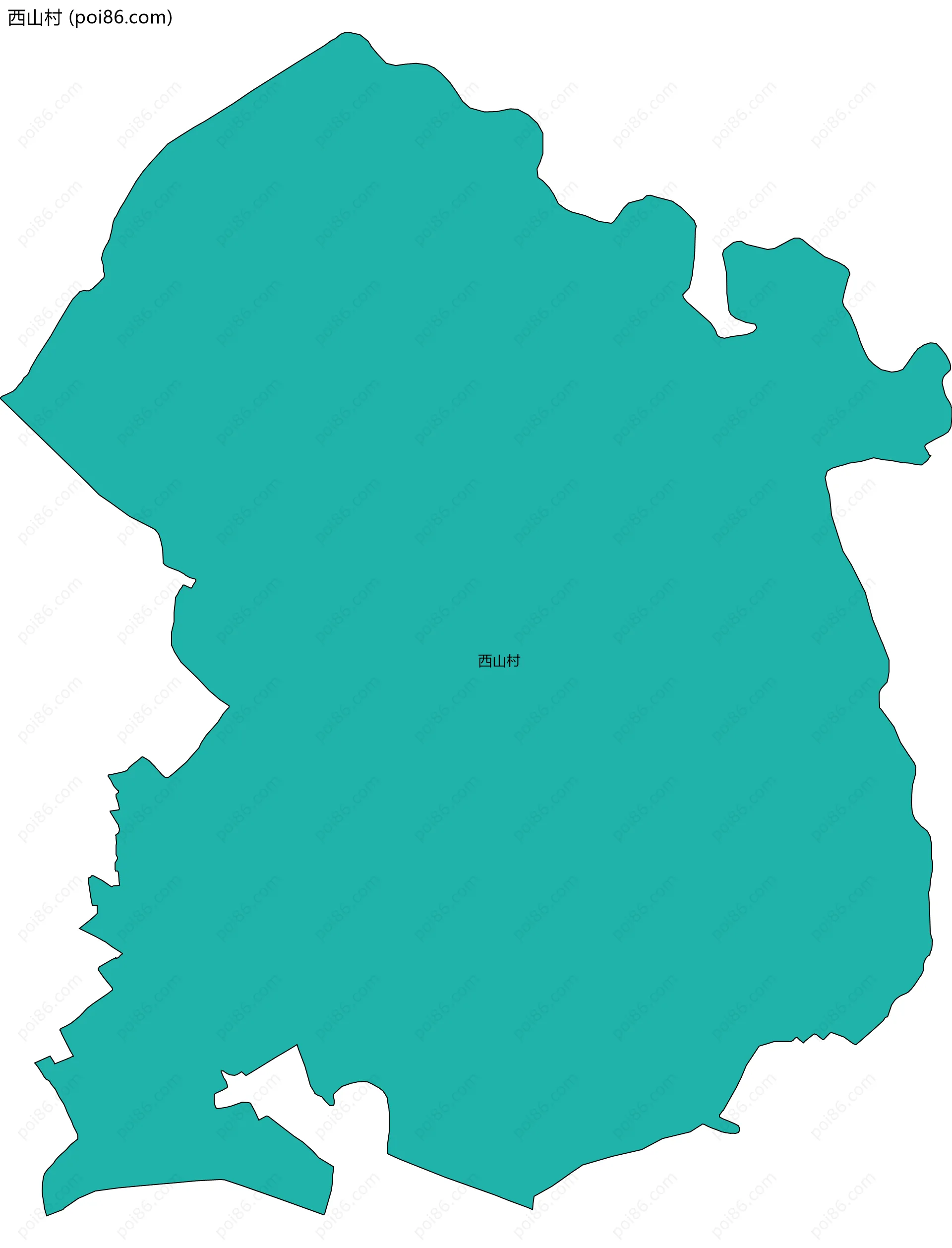 西山村边界地图