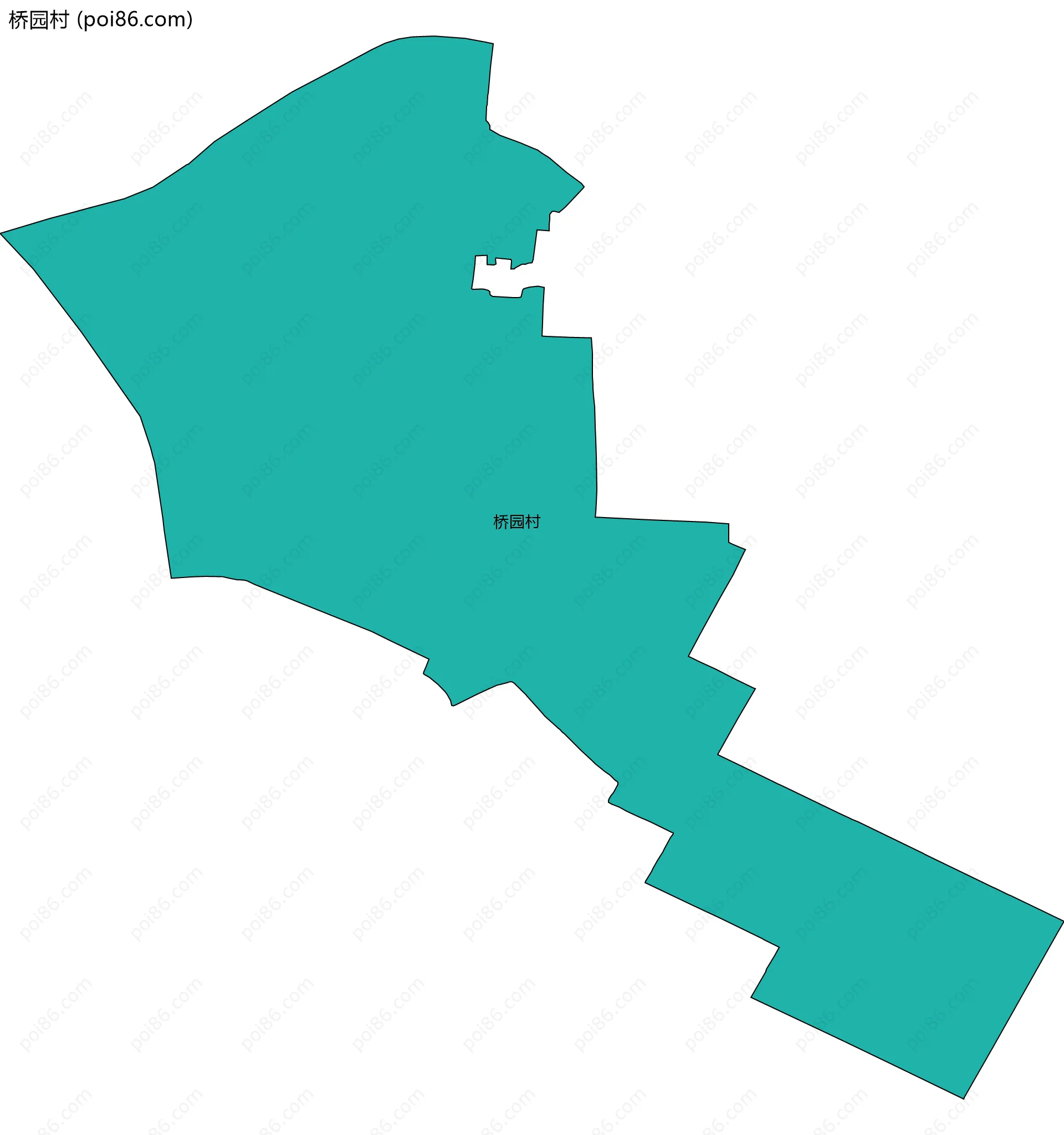 桥园村边界地图