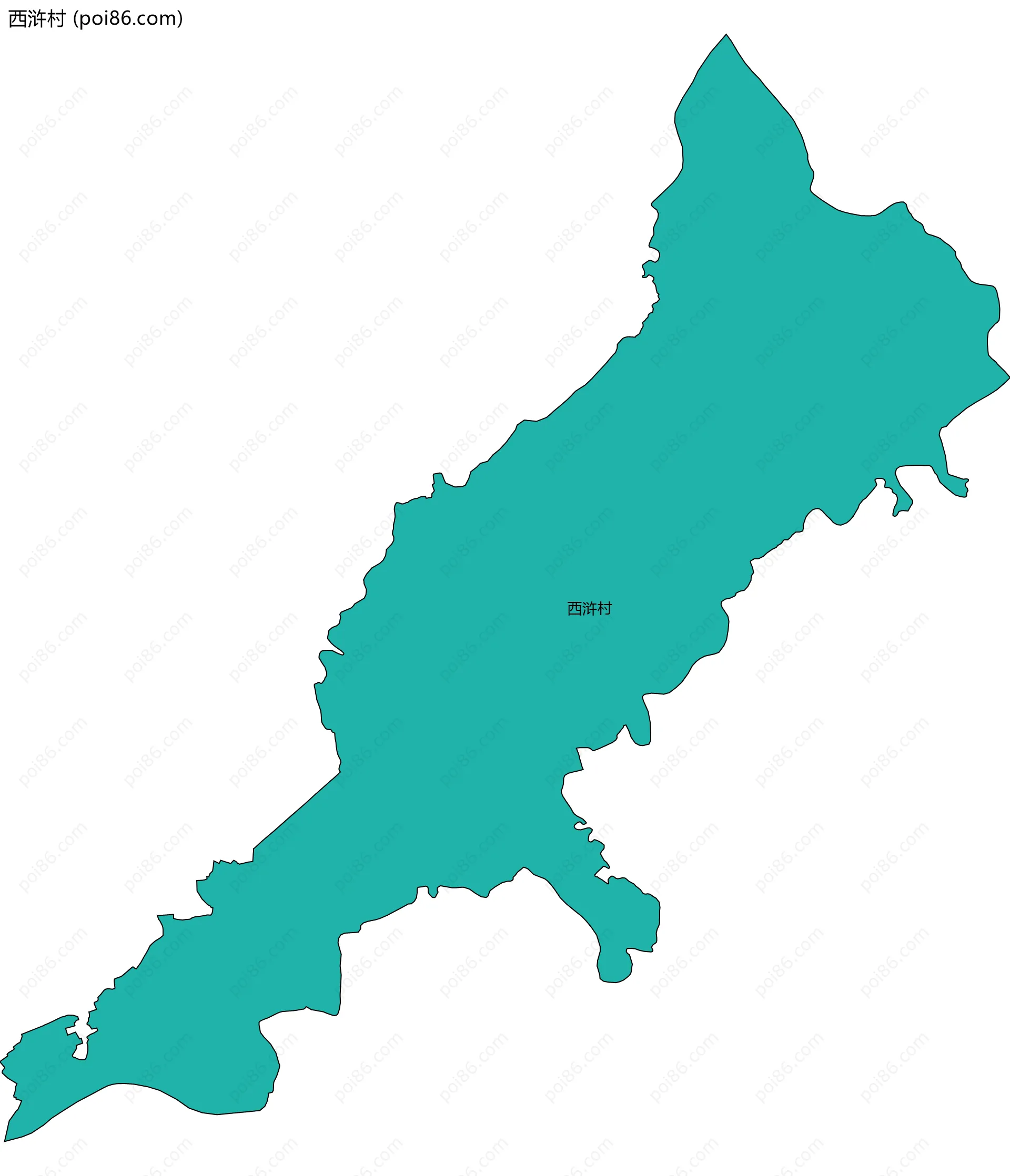 西浒村边界地图