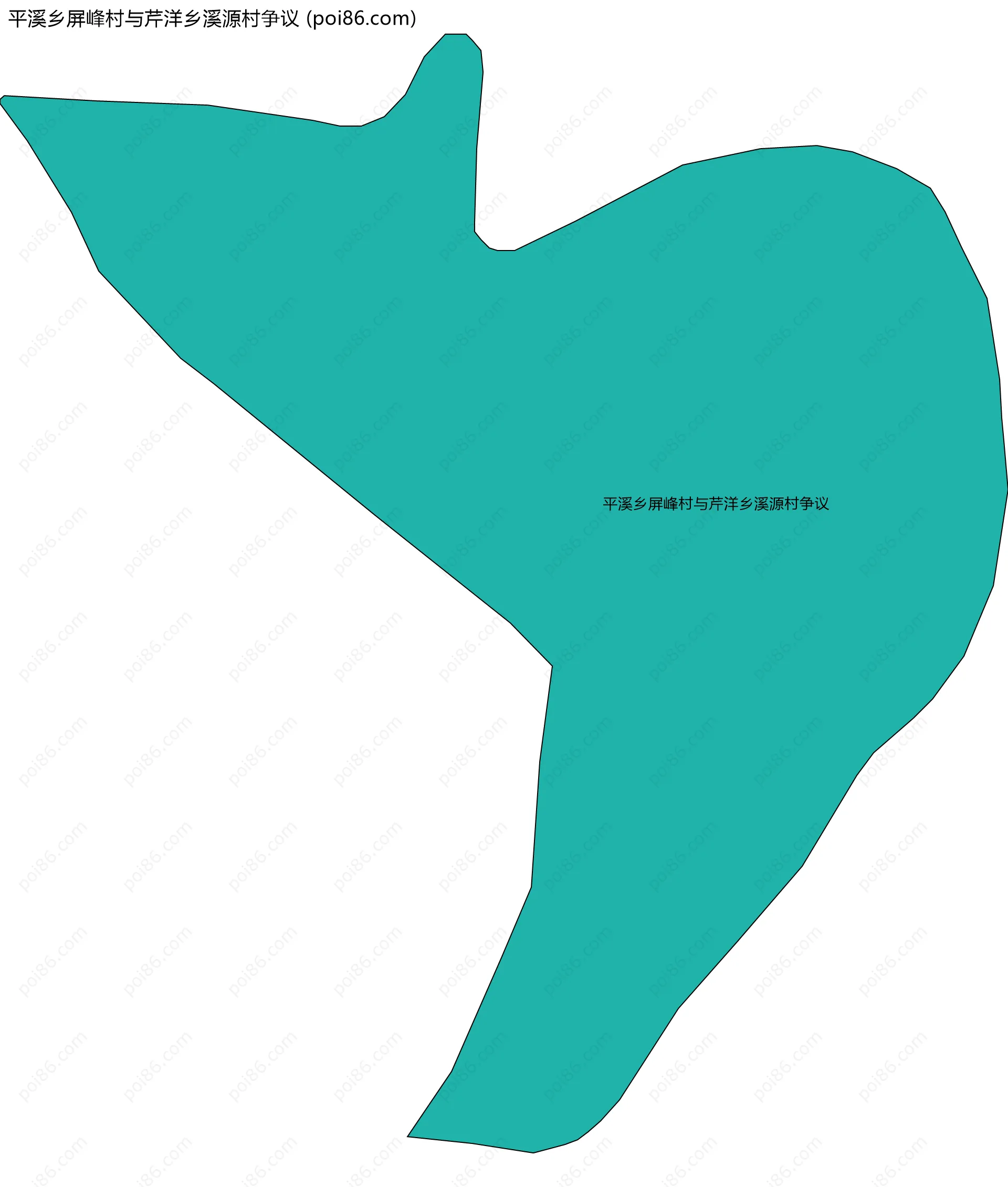 平溪乡屏峰村与芹洋乡溪源村争议边界地图