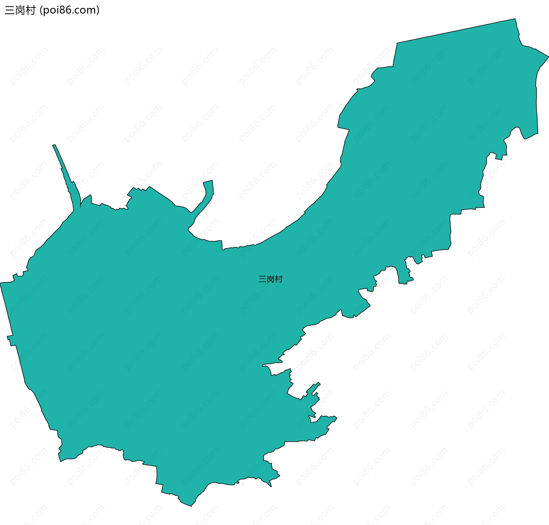 三岗村边界地图