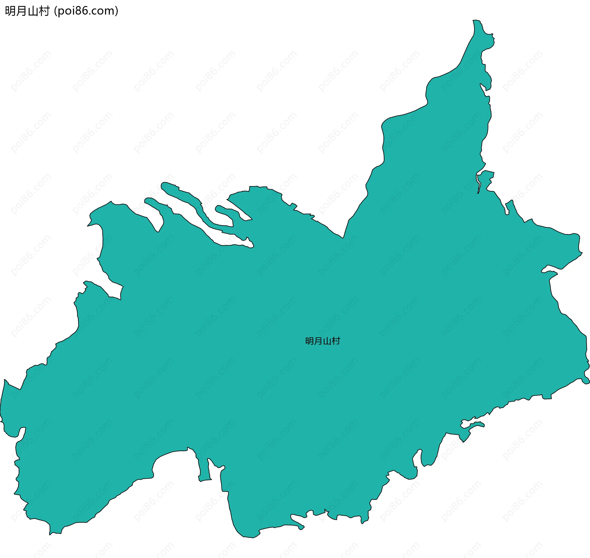 明月山村边界地图