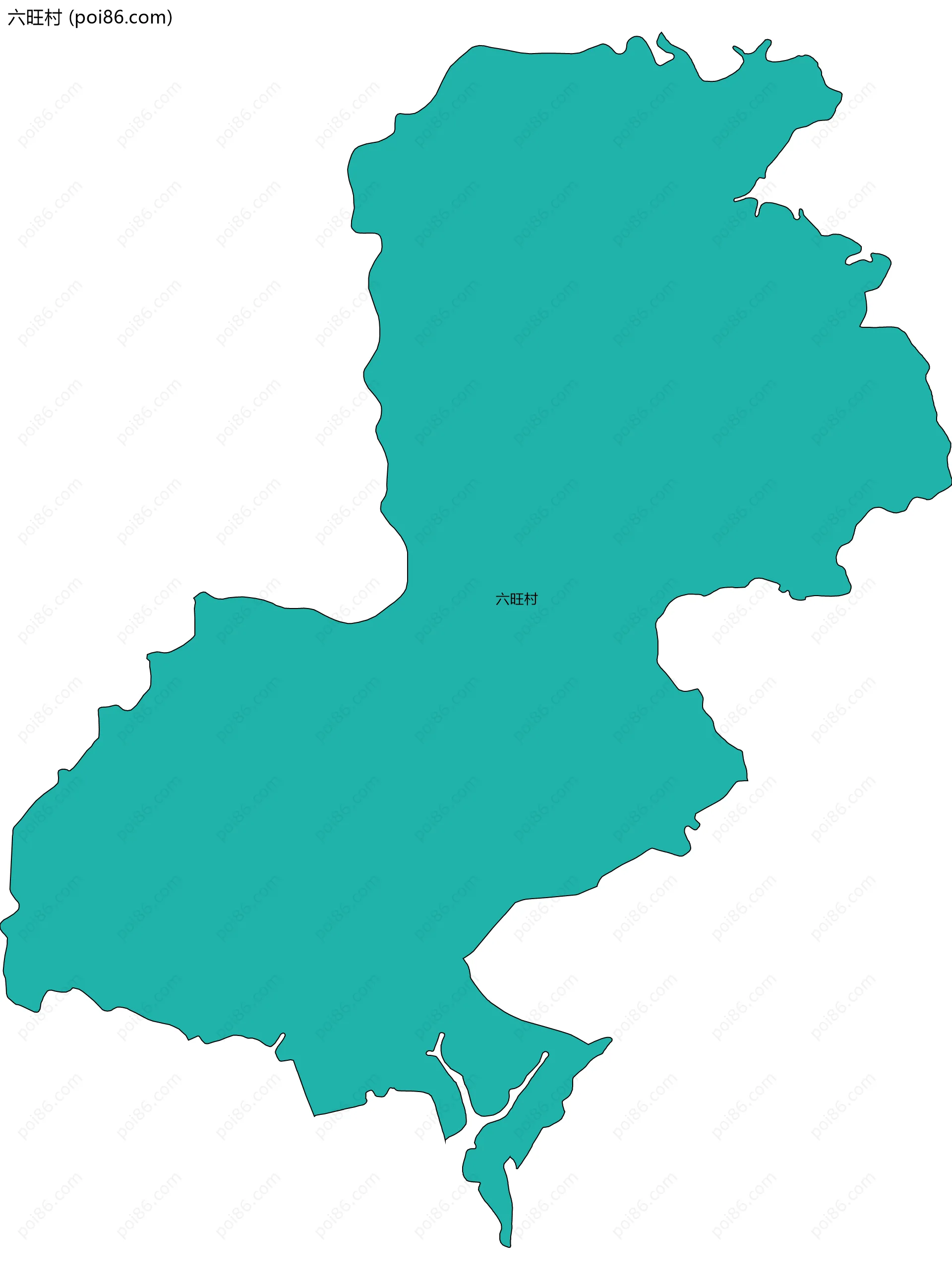 六旺村边界地图