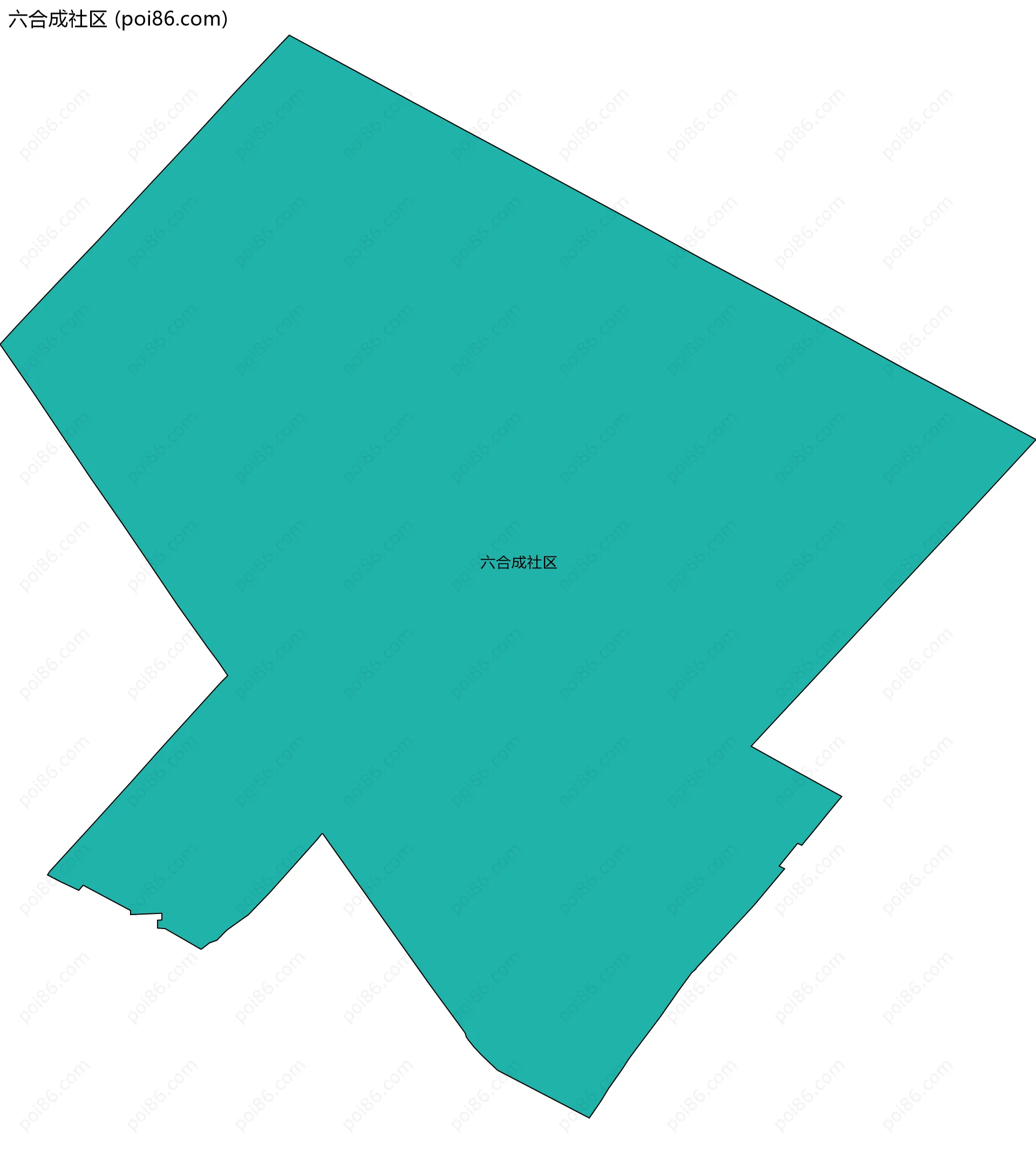 六合成社区边界地图