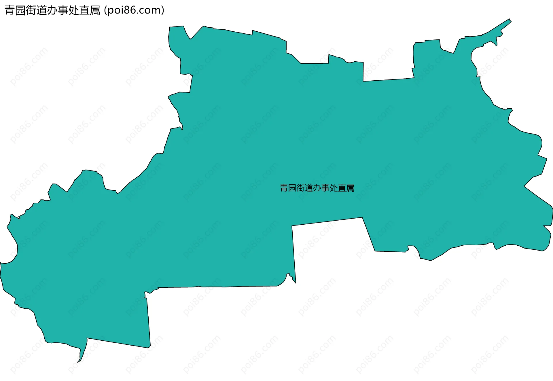 青园街道办事处直属边界地图