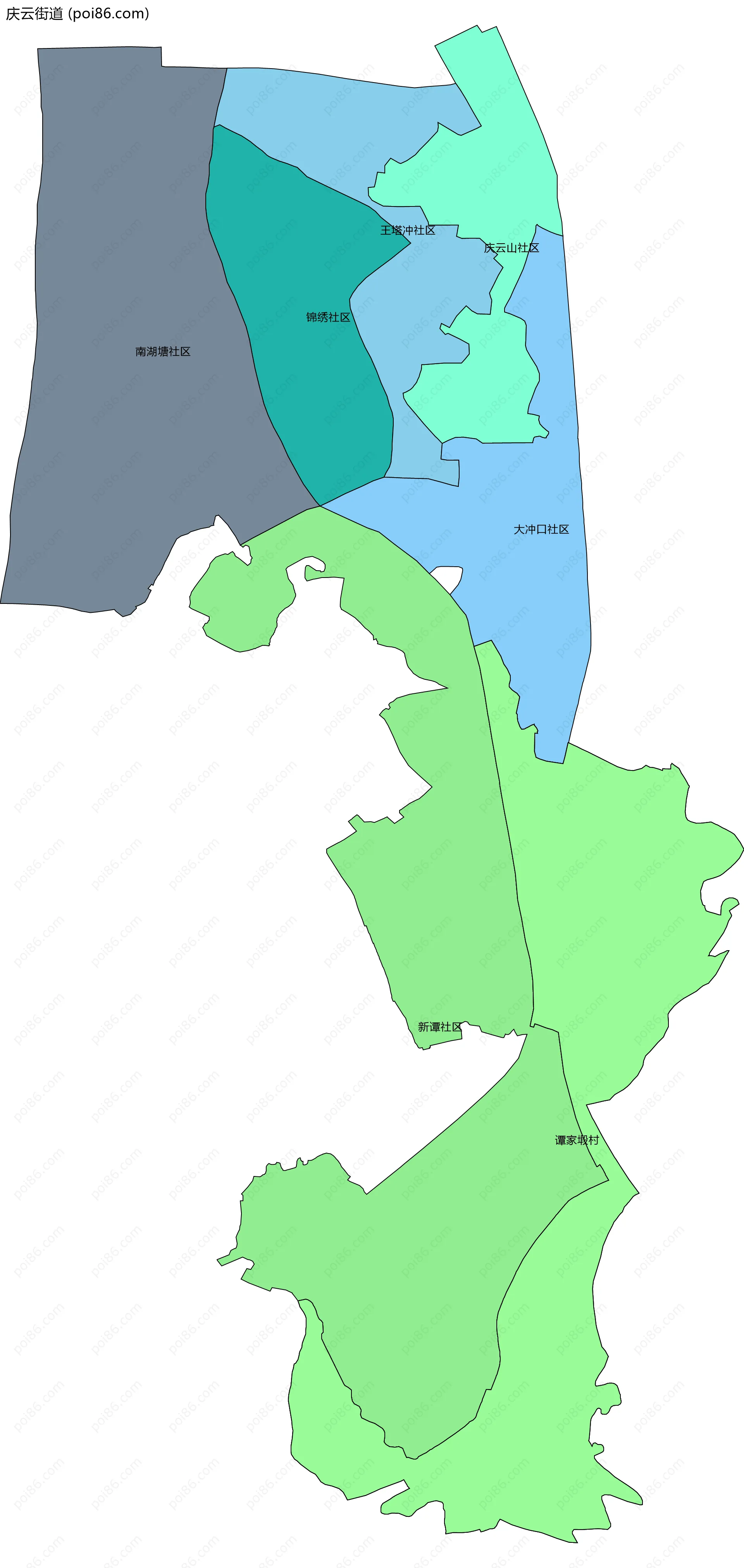 庆云街道边界地图(五级行政区划)