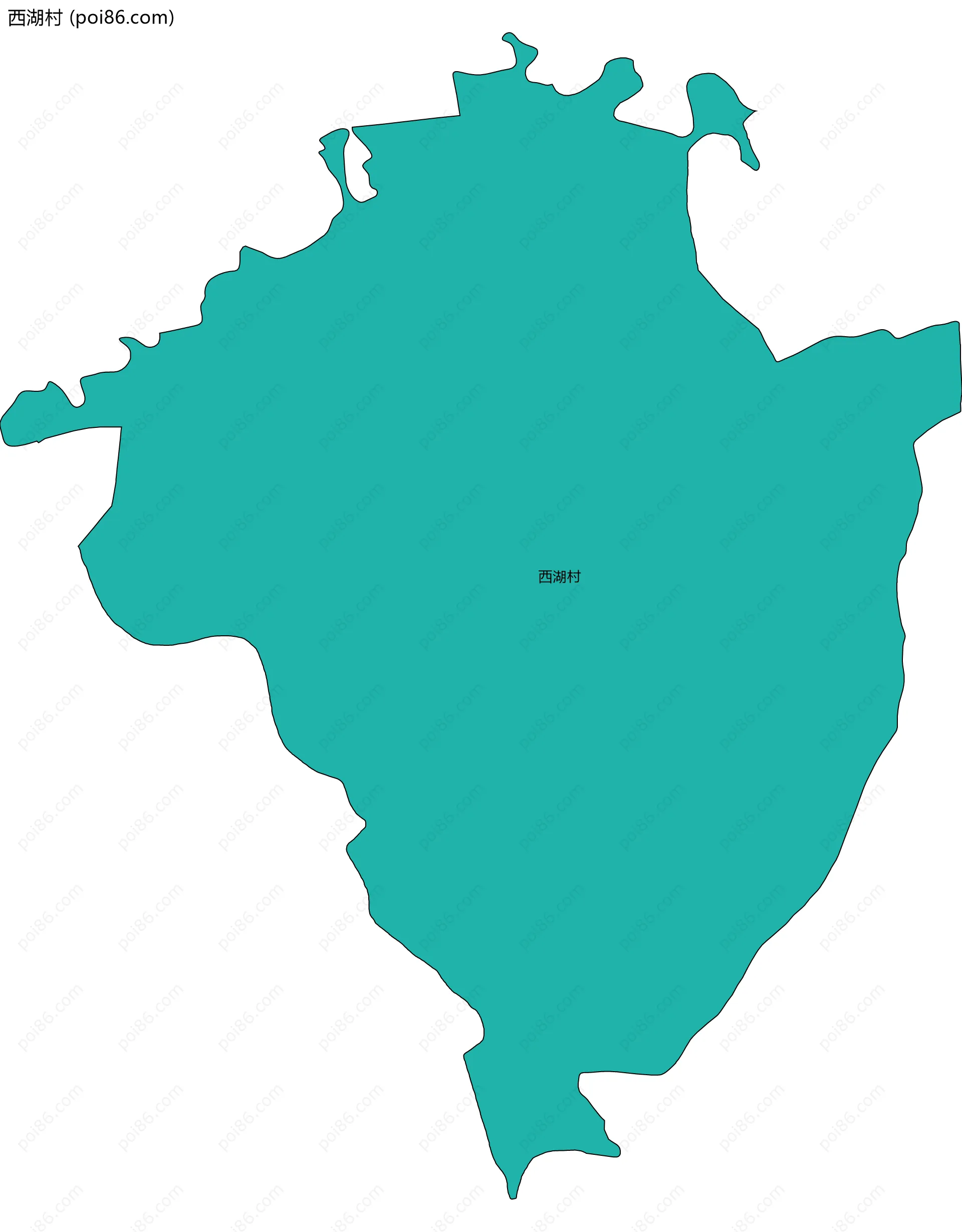 西湖村边界地图