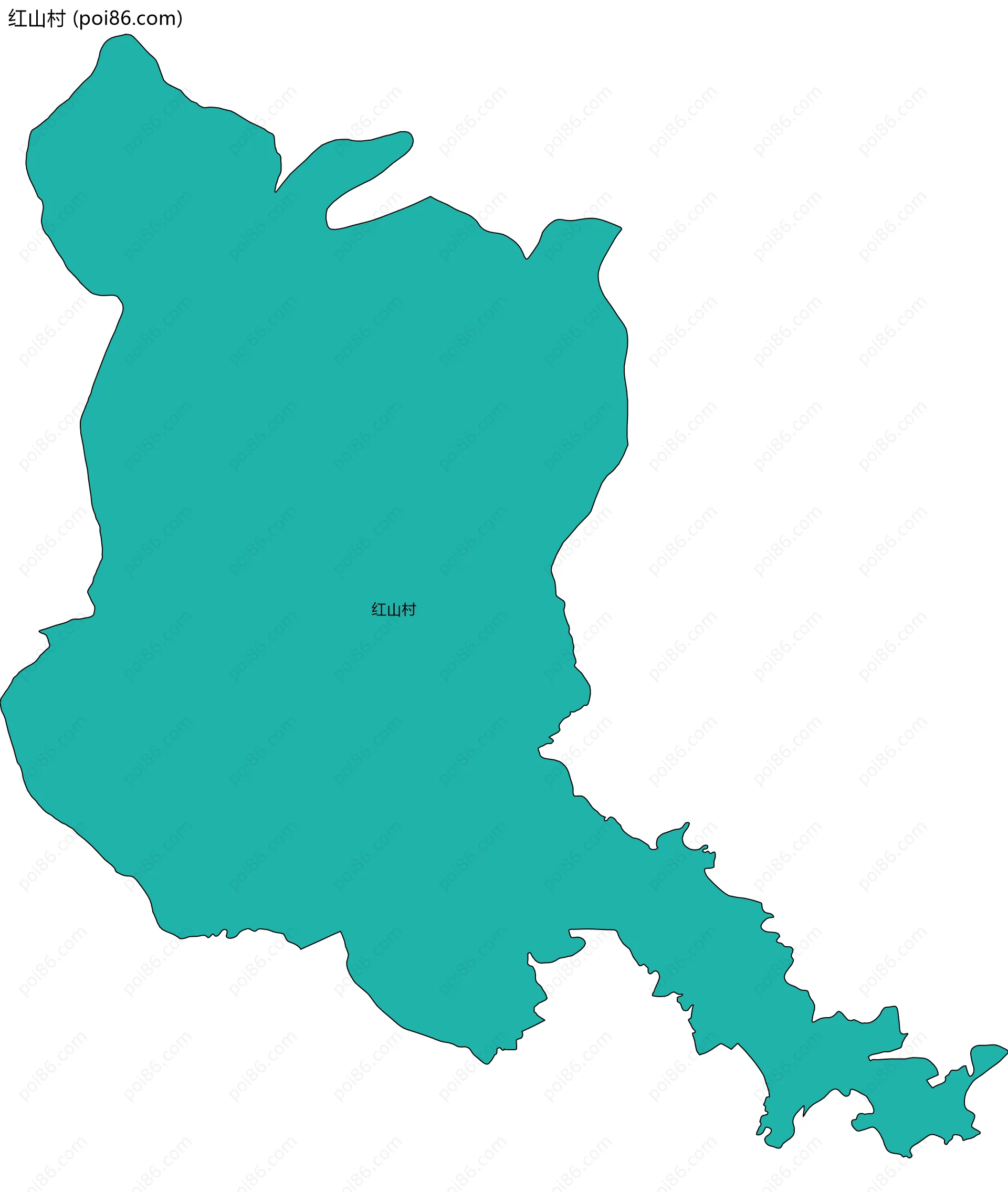 红山村边界地图