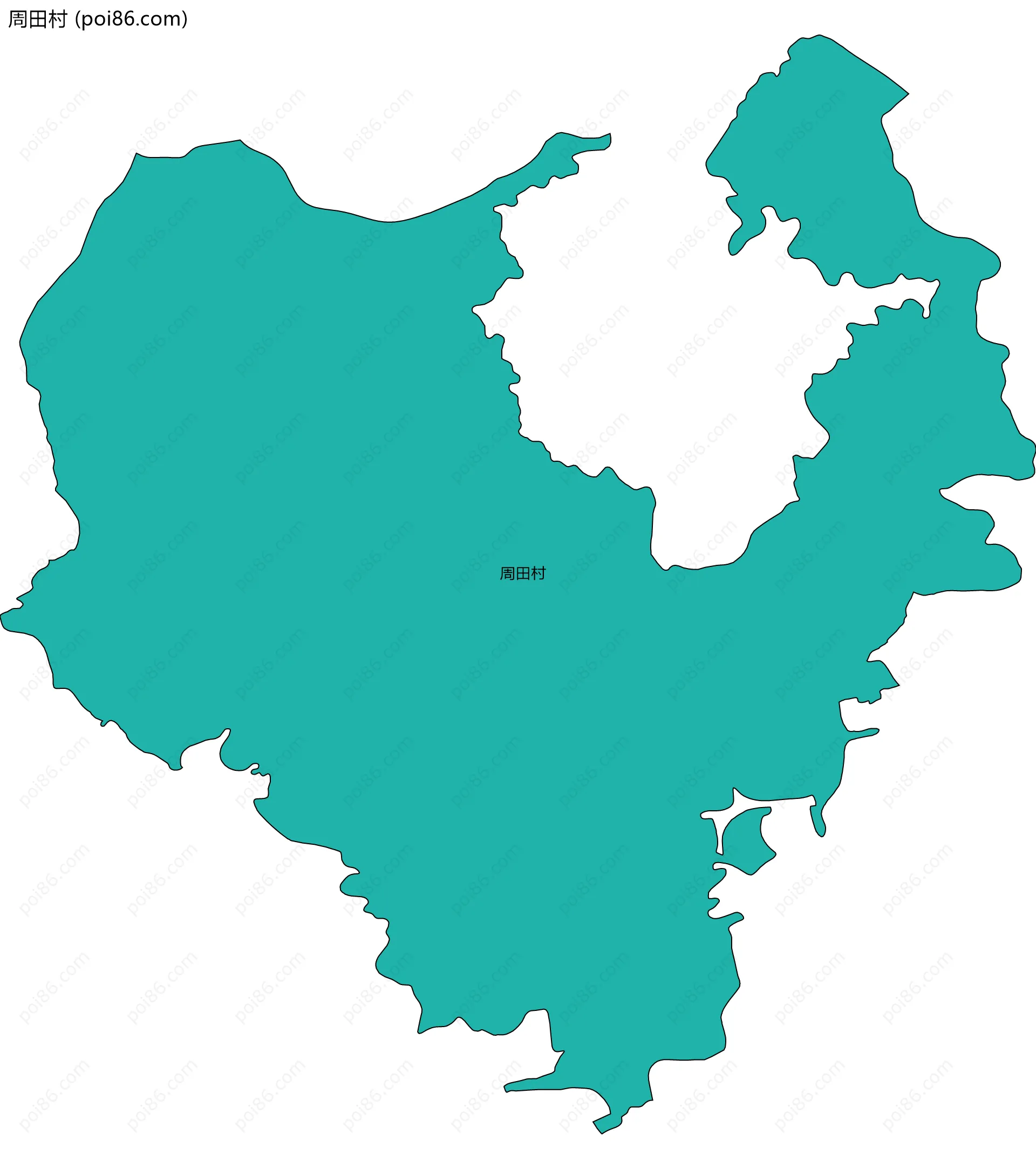 周田村边界地图