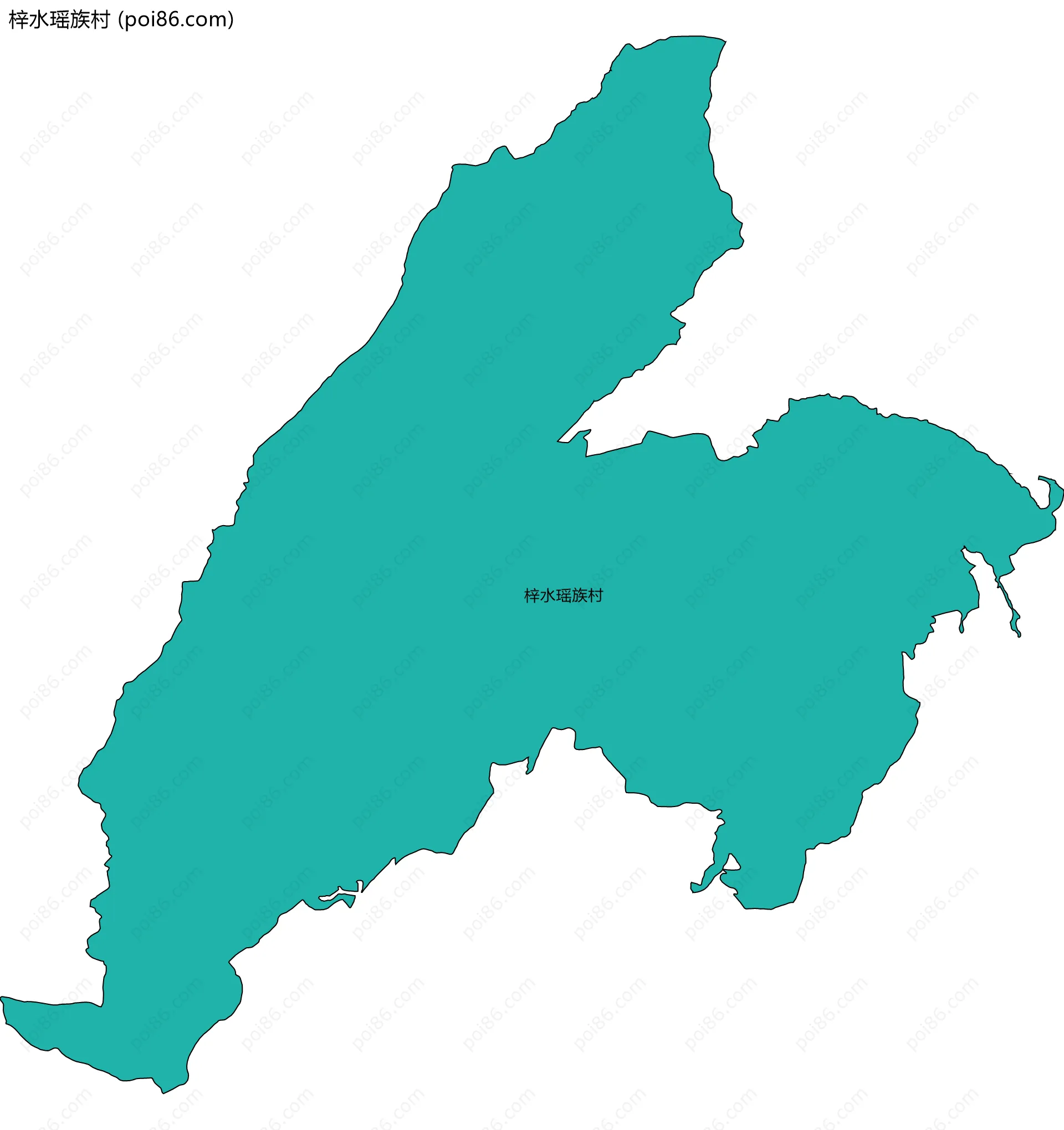梓水瑶族村边界地图