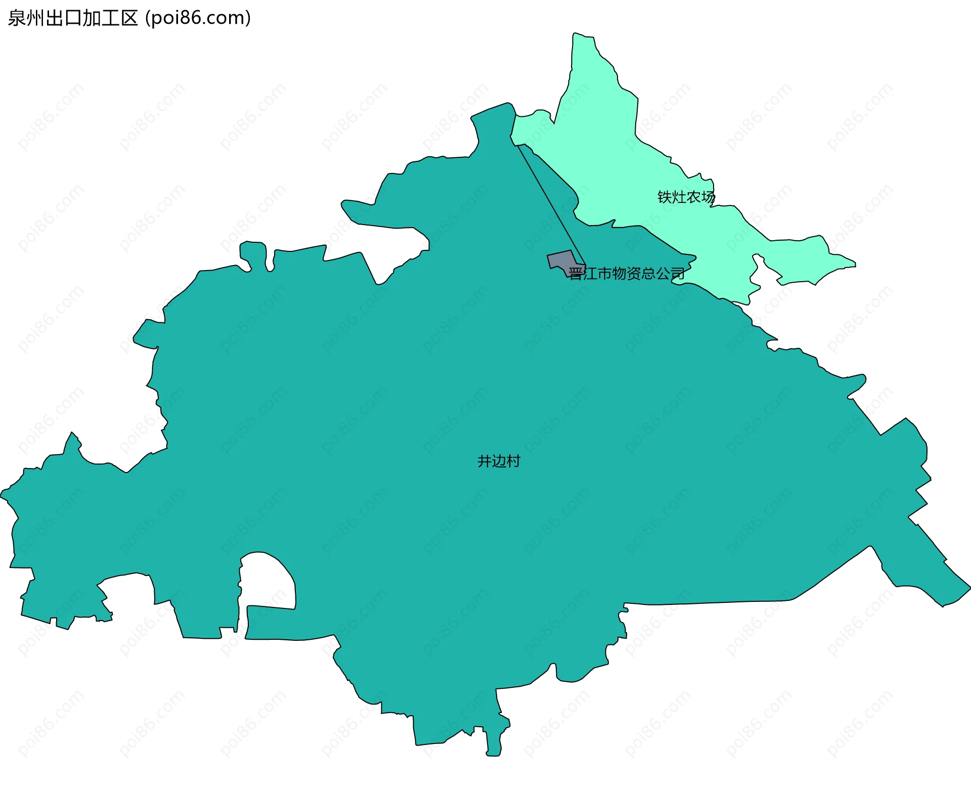 泉州出口加工区边界地图(五级行政区划)
