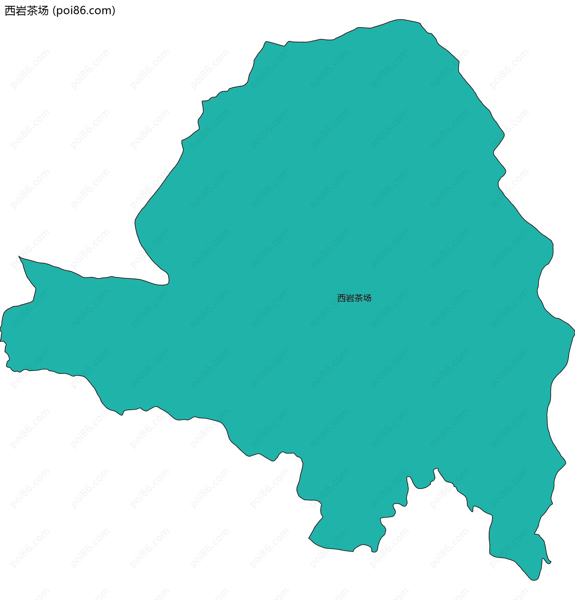 西岩茶场边界地图