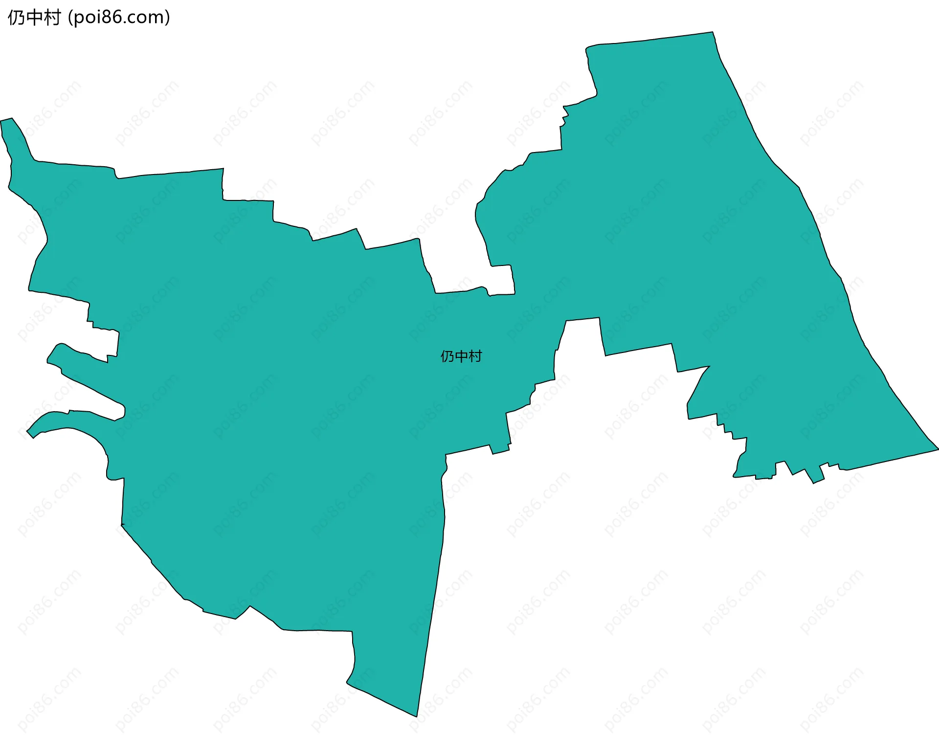 仍中村边界地图