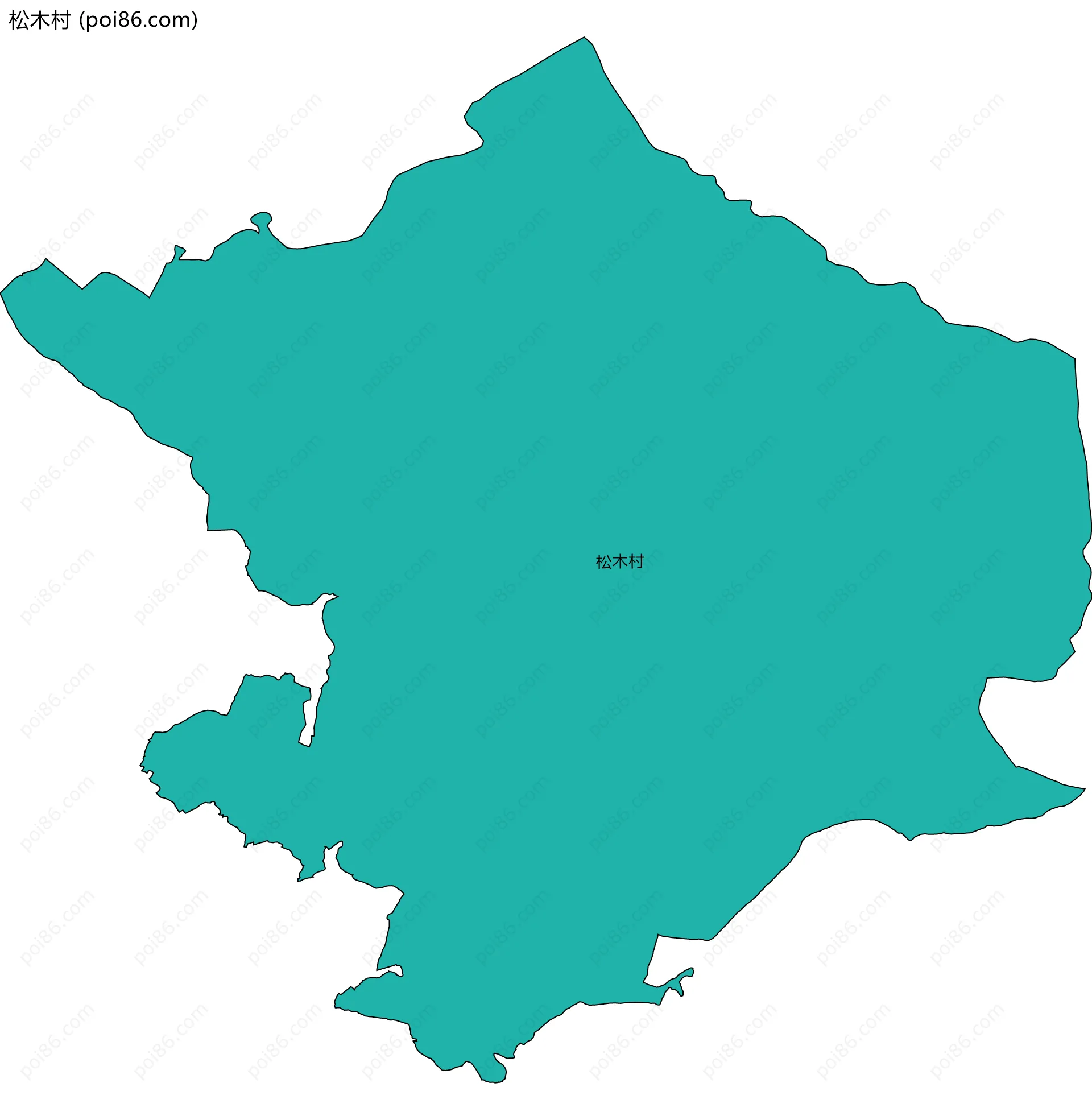 松木村边界地图