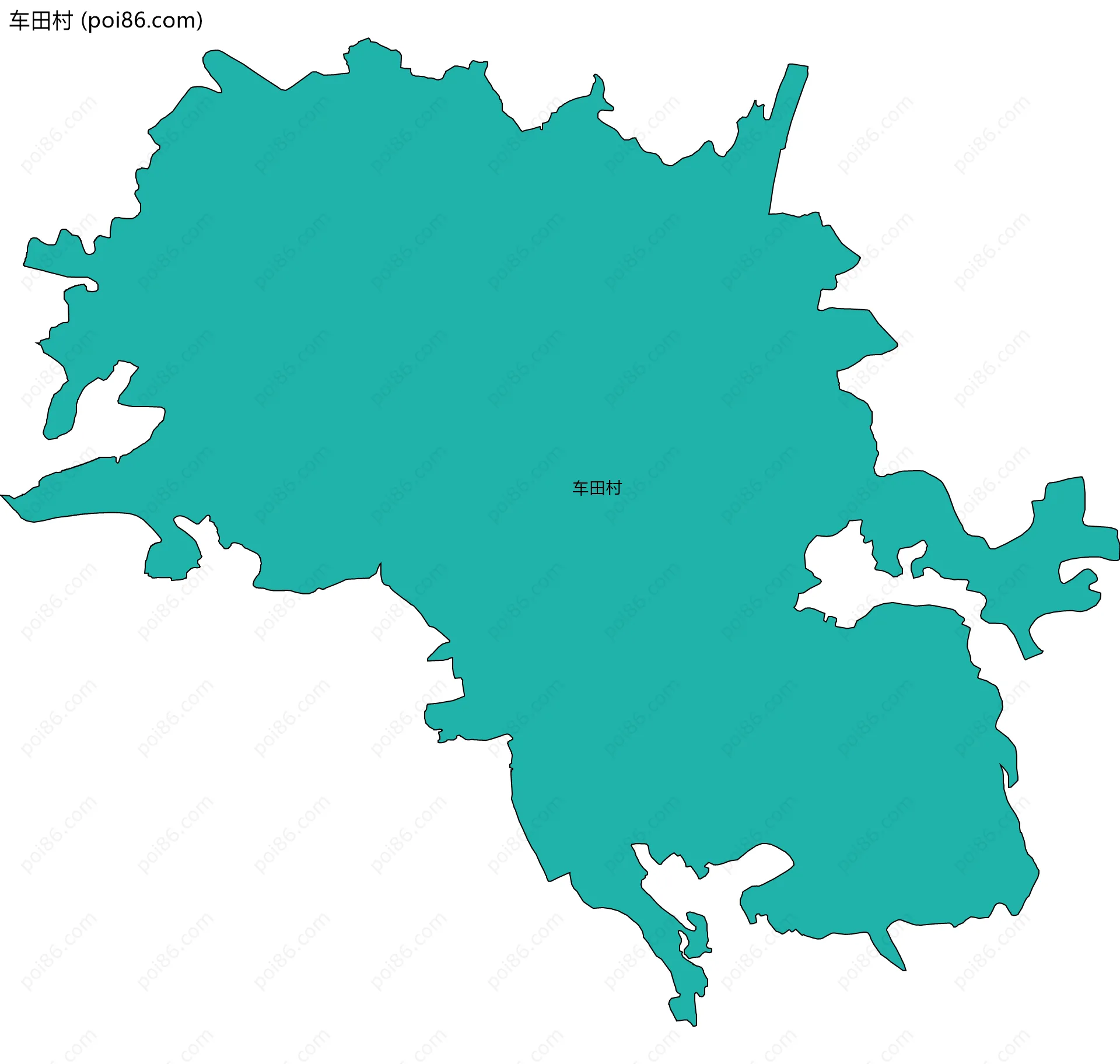 车田村边界地图