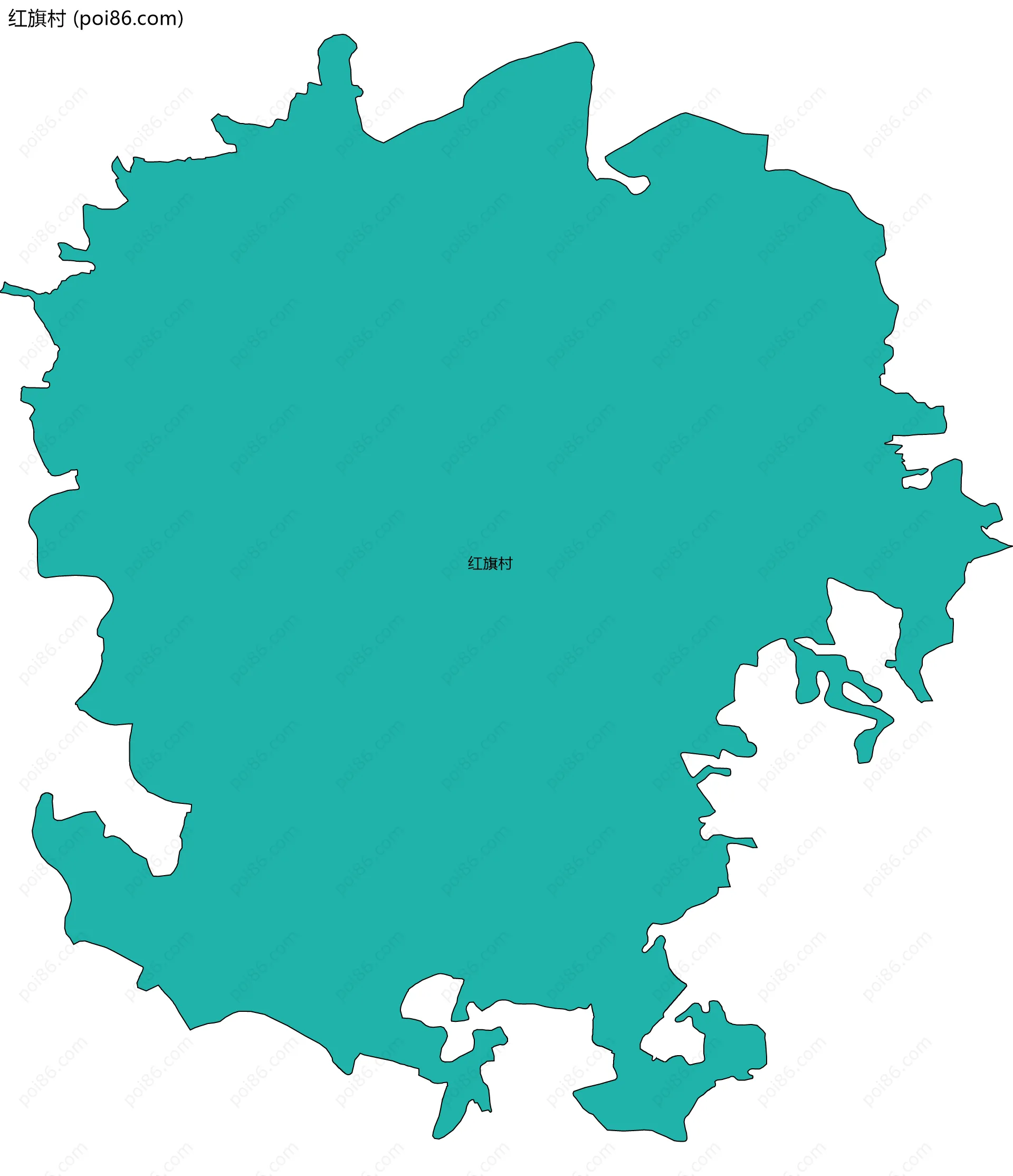 红旗村边界地图