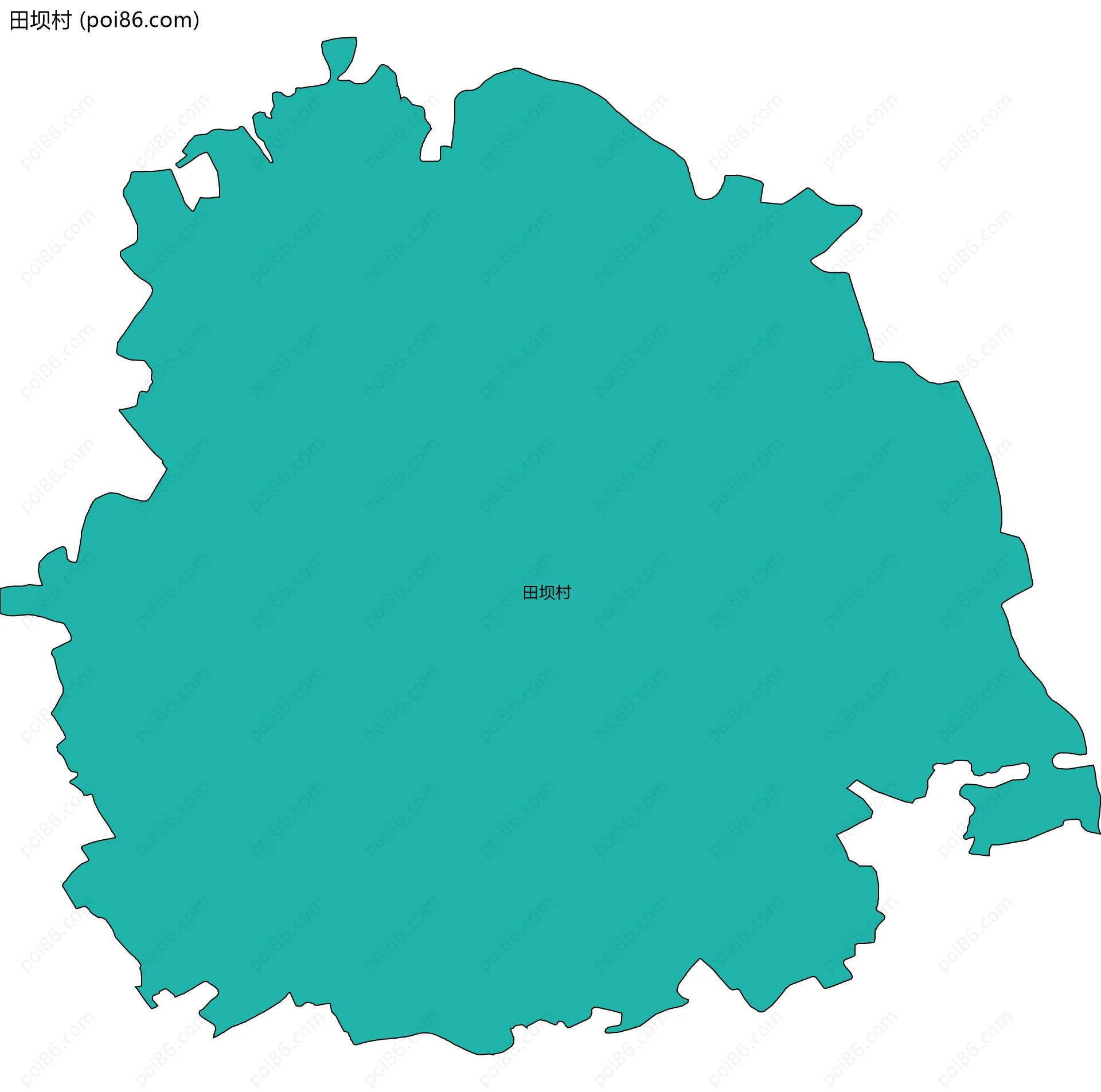 田坝村边界地图