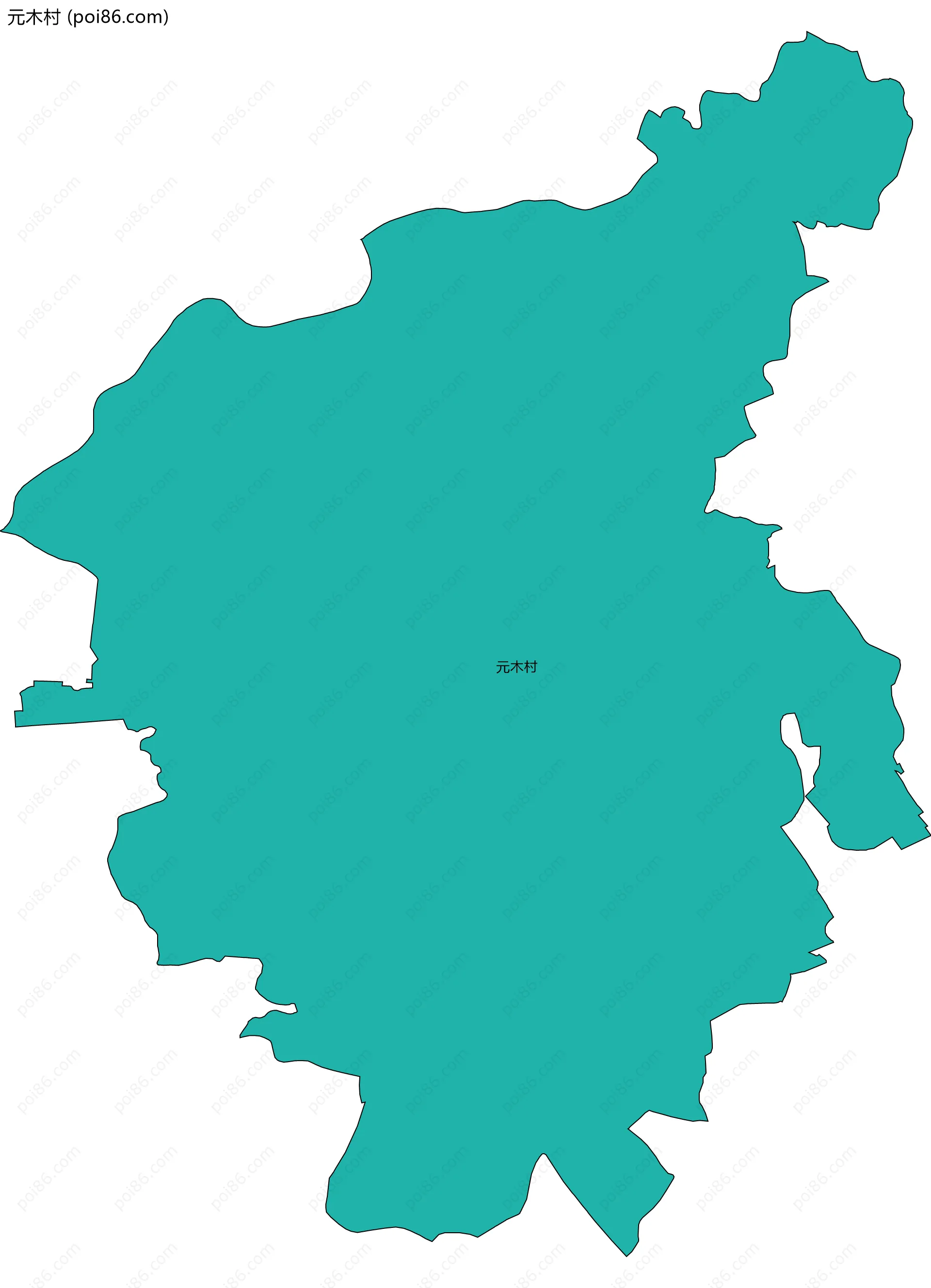 元木村边界地图