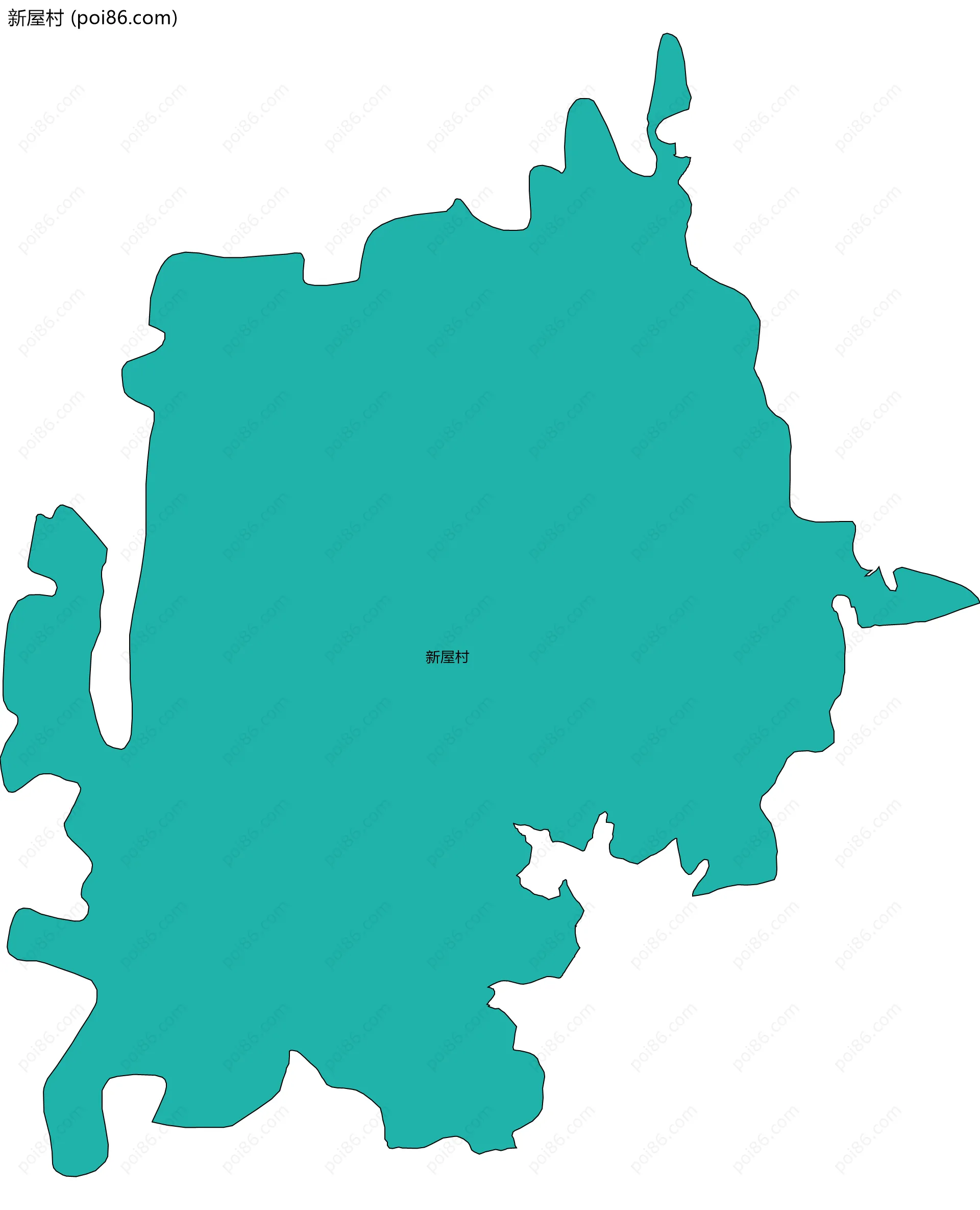新屋村边界地图