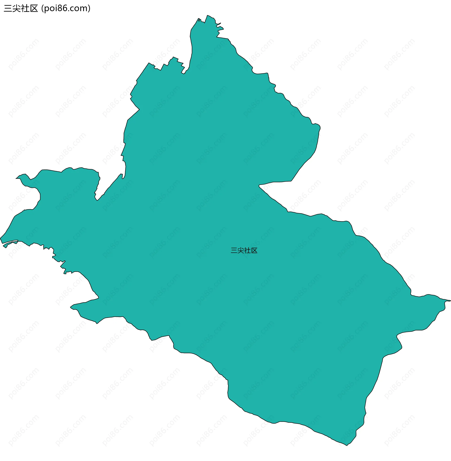 三尖社区边界地图